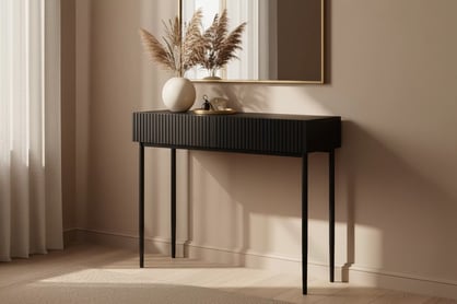 Konzolový stolík Nicole 100 cm so zásuvkami - čierny mat / čierna Konzolový Stolík Nicole 100 cm so zásuvkami - Čierny mat / čierny nozki