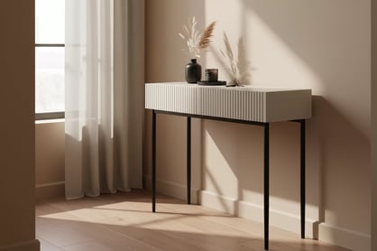 Konzolový stolík Nicole 100 cm so zásuvkami - kašmírová / čierna Konzolový Stolík Nicole 100 cm so zásuvkami - kašmír / čierny nozki