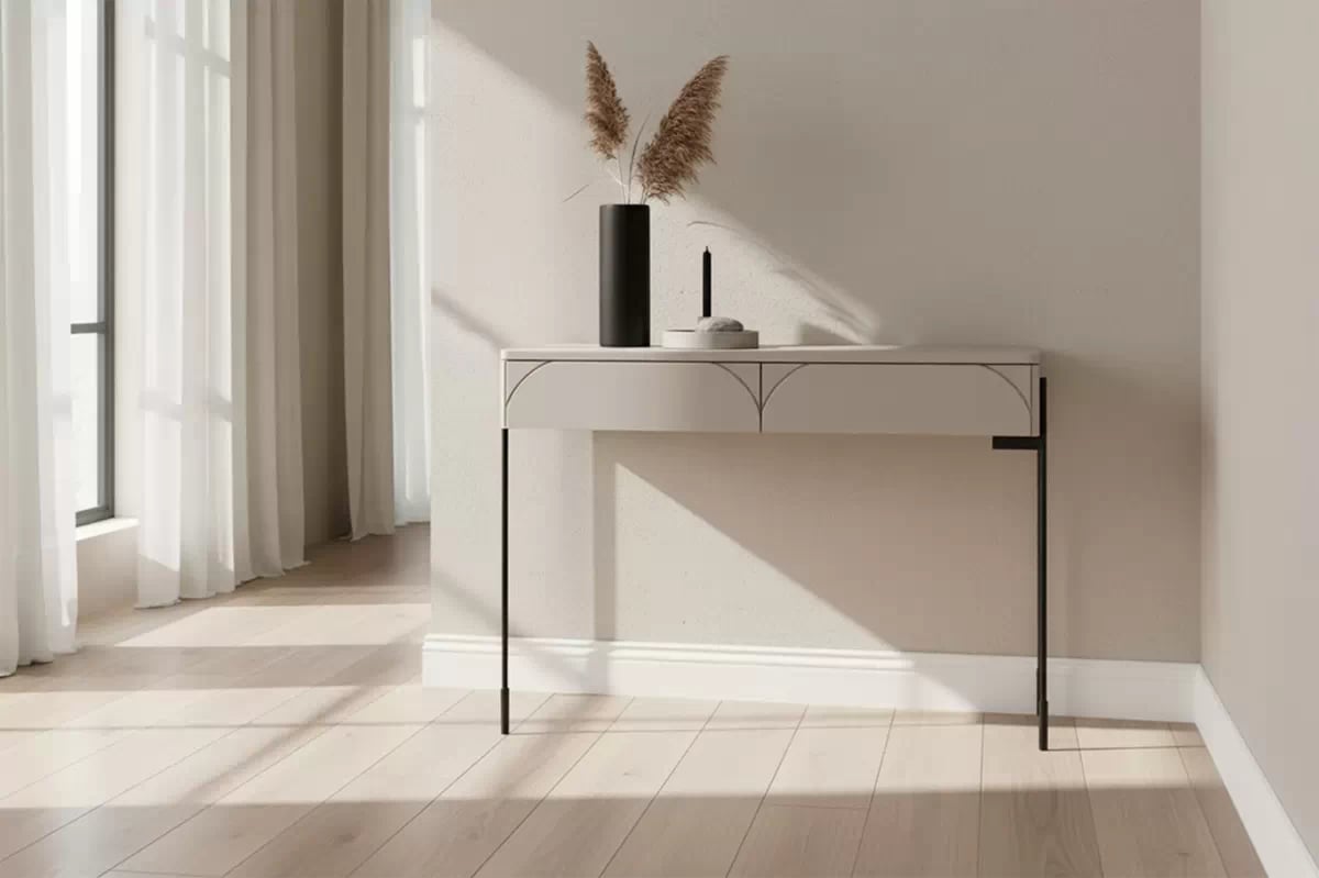 Konzolový stolek Sonatia 100 cm se dvěma zásuvkami - kašmír konzole Sonatia 100 cm z dwoma zásuvkami - kašmír