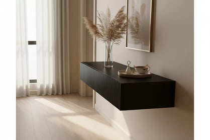 Závesný konzolový stolík Nicole 100 cm - čierny mat Konzolový Stolík závesná Nicole 100 cm - Čierny mat