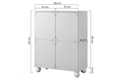 Komoda Sonatia II s 2 ukrytými zásuvkami 120 cm - burgundová Komoda