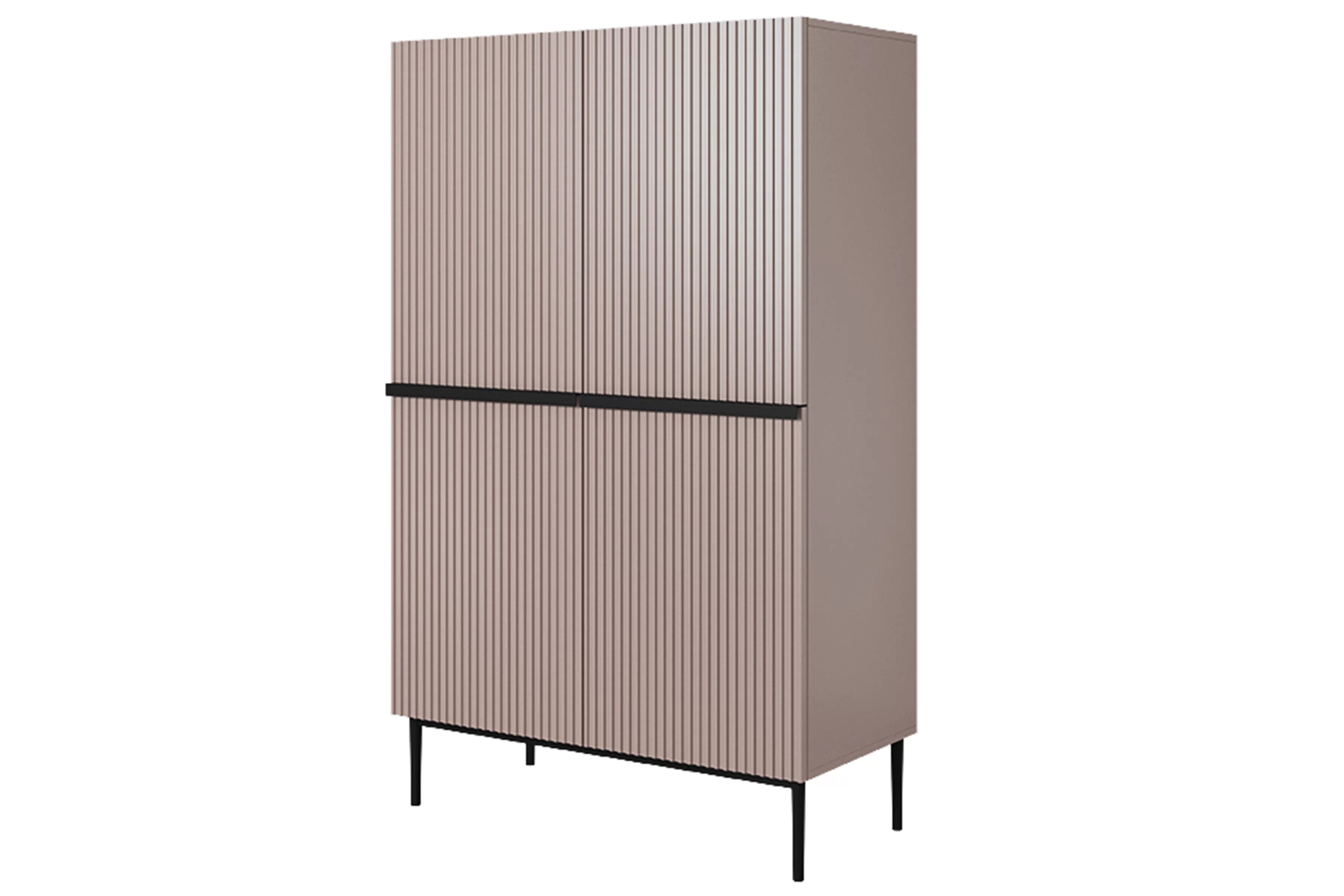 Kredenc Nicole 100 cm z metalowymi uchwytami i nogami - antický Růžová / černá nozki - Omezená nabídka Kredenc Nicole 100 cm z metalowymi uchwytami i nogami - antický Růžová / černá nozki