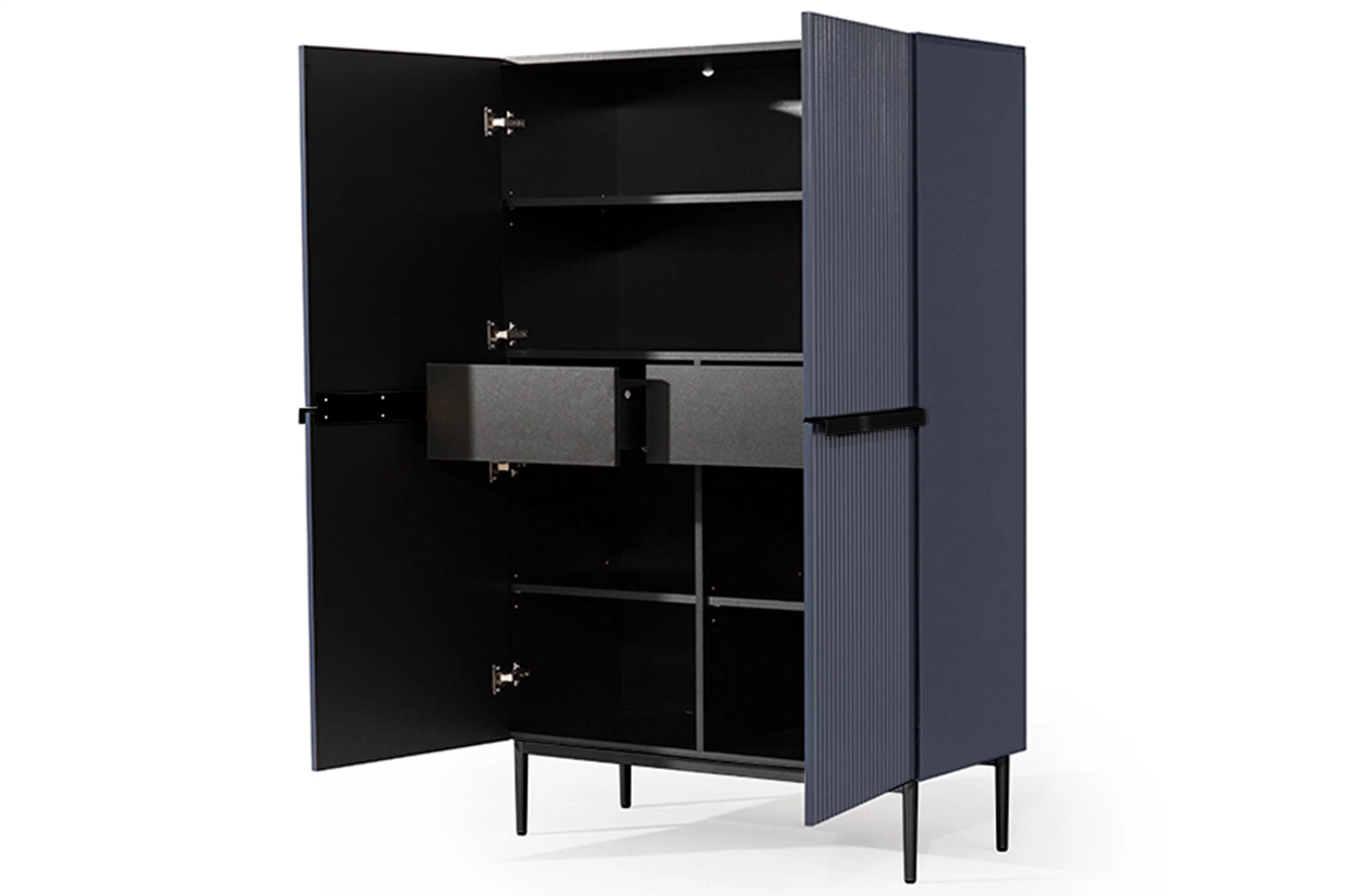 Komoda Nicole z metalowymi uchwytami i nogami 100 cm - granat / čierny nozki - Limitovaná ponuka Komoda Nicole z metalowymi uchwytami i nogami 100 cm - granat / čierny nozki