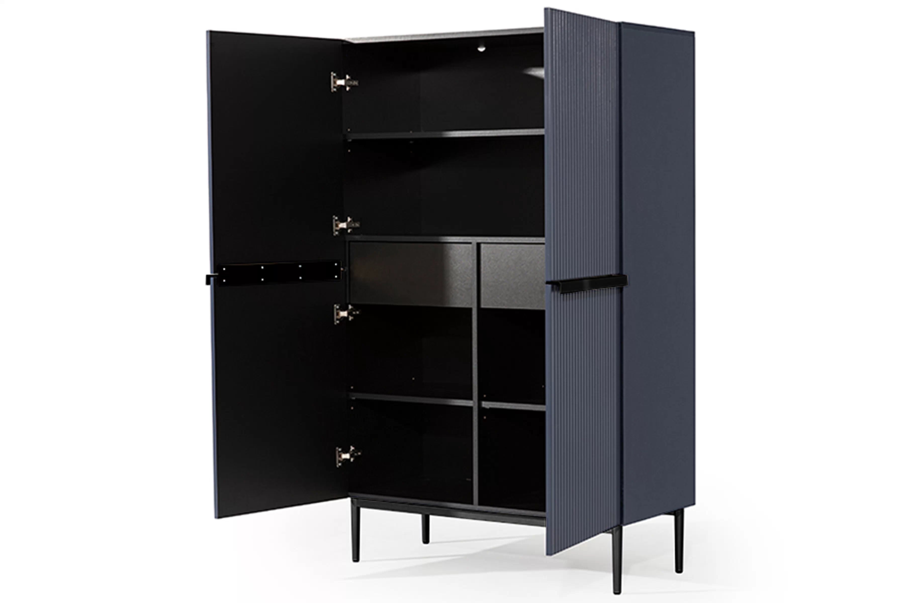 Komoda Nicole z metalowymi uchwytami i nogami 100 cm - granat / čierny nozki - Limitovaná ponuka Komoda Nicole z metalowymi uchwytami i nogami 100 cm - granat / čierny nozki