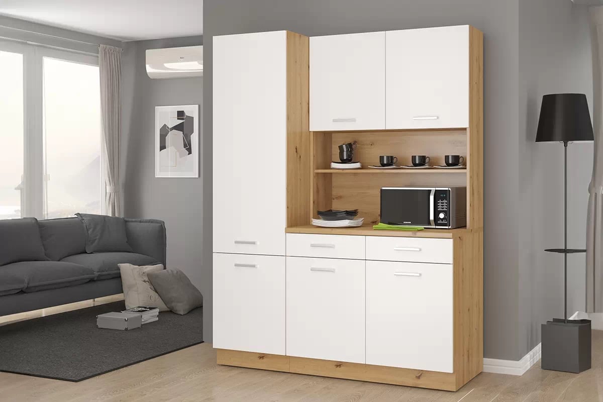 Závěsná kuchyňská skříňka Mirana H 100/58 - bílý laminát / artisan kolekce nábytku kuchennych Mirana - Bílý Laminát / artisan Laminát