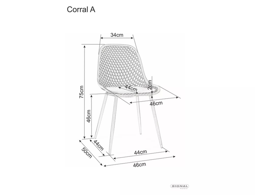 Stolička CORRAL A Čierny rám / Čierny krzesLo corral a Čierny stelaZ / Čierny