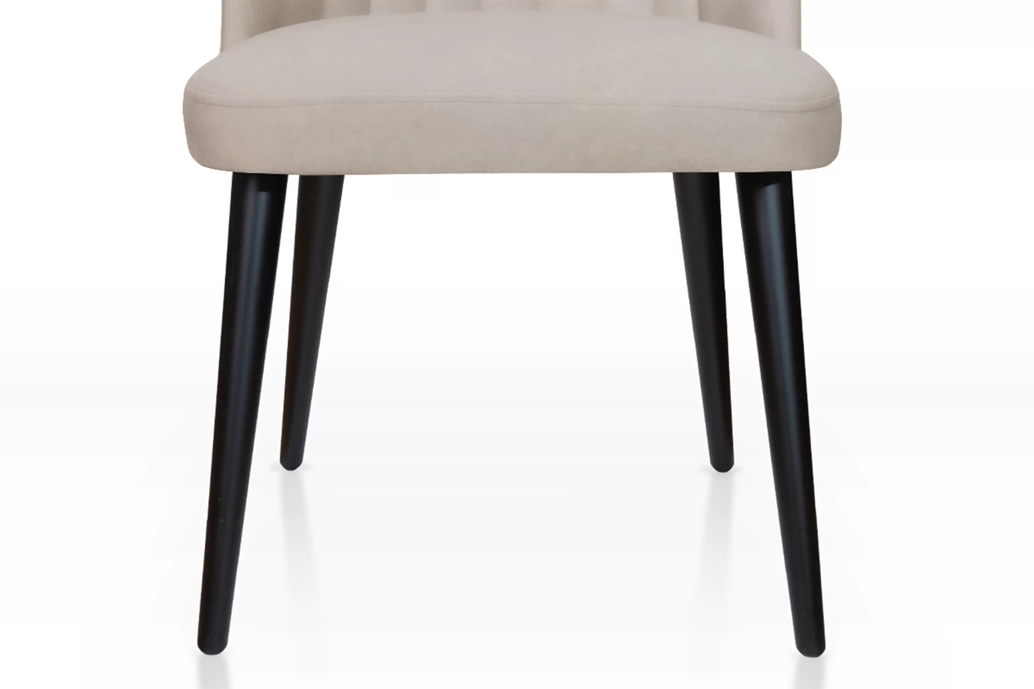 Jedálenské kreslo Azarro 2 - béžový zamat Paros 2 / čierna Stolička drevená Azarro 2 z tapicerowanym siedziskiem - béžový plusz Paros 2 / čierny nožičky