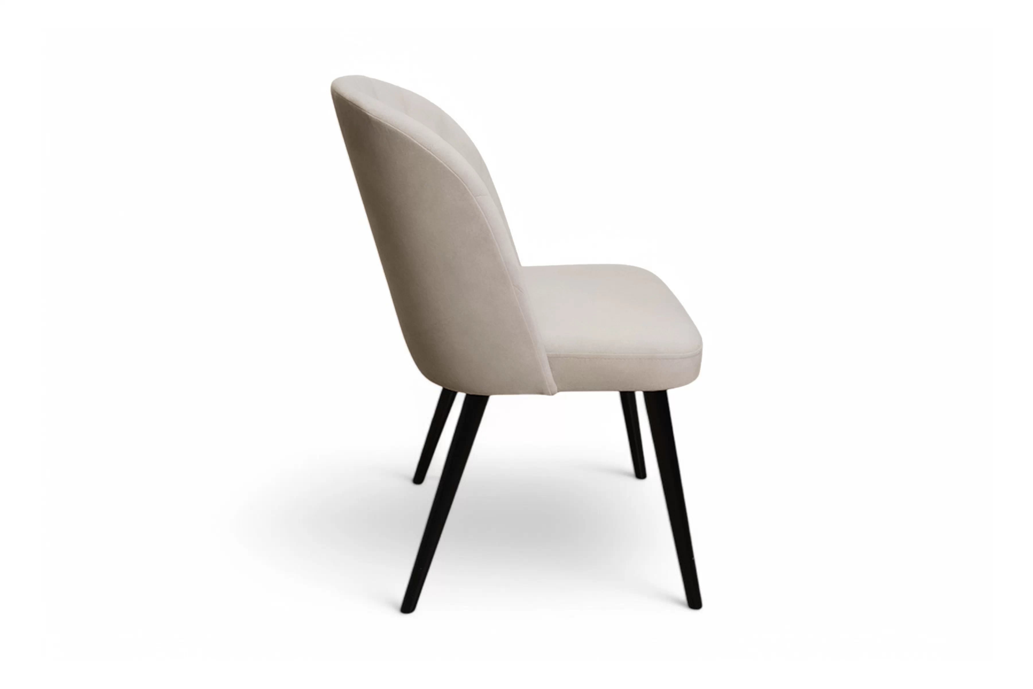 Jedálenské kreslo Azarro 2 - béžový zamat Paros 2 / čierna Stolička drevená Azarro 2 z tapicerowanym siedziskiem - béžový plusz Paros 2 / čierny nožičky