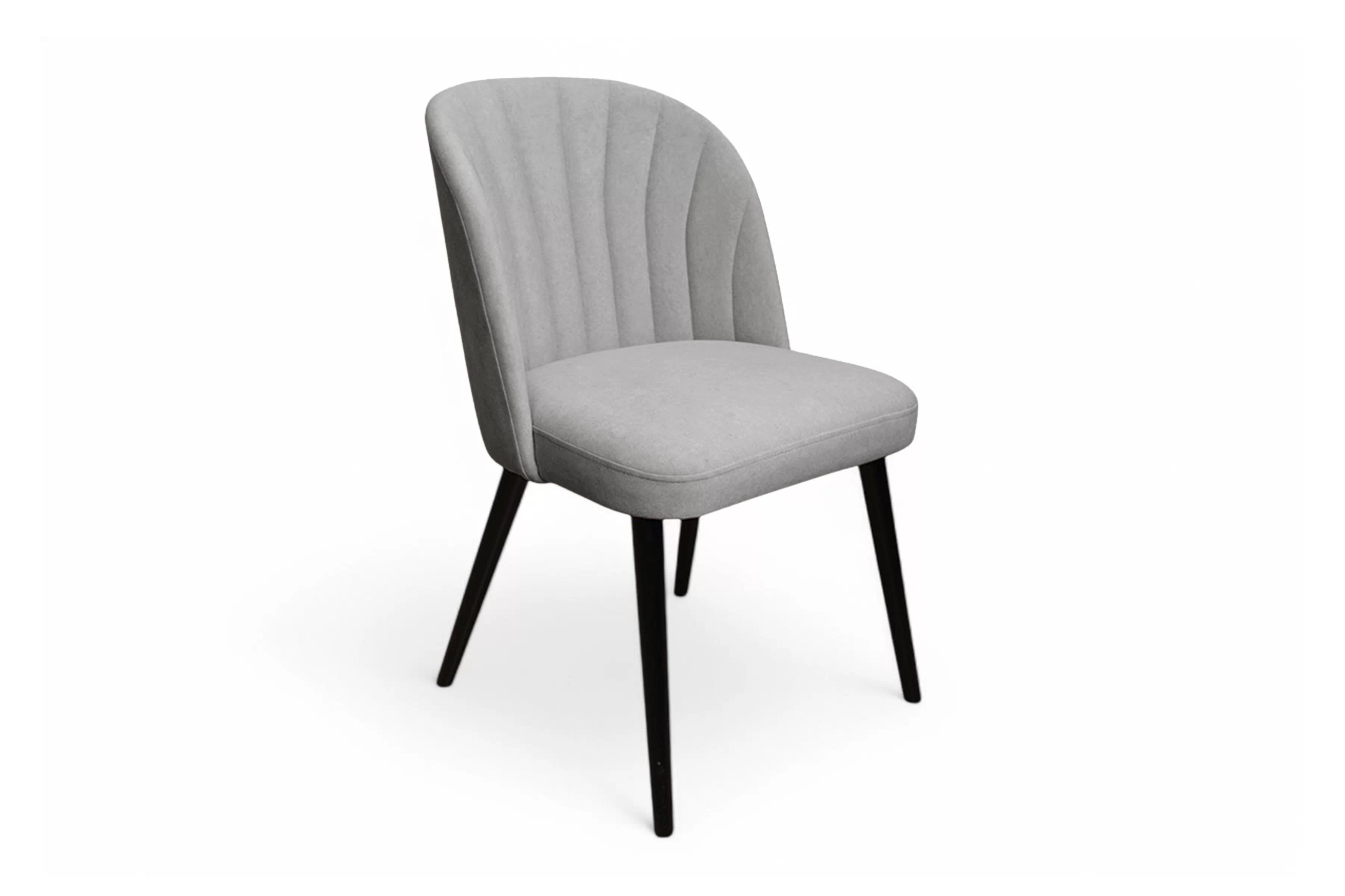 Jedálenské kreslo Azarro 2 - sivý ľahkočistiteľný zamat Cloud 83 / čierna Stolička drevená Azarro 2 z tapicerowanym siedziskiem - šedý velúr Cloud 83 / čierny nožičky