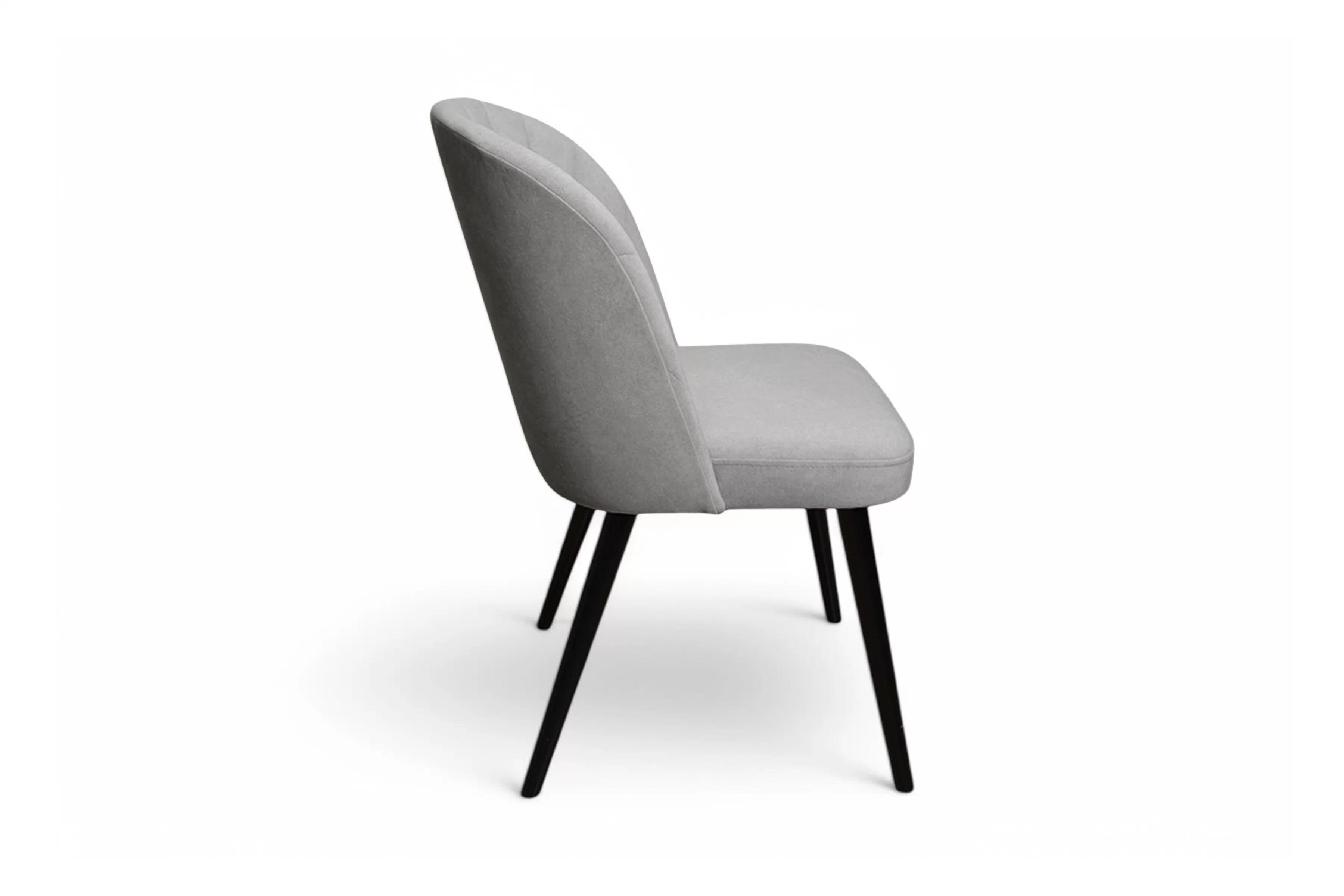 Jedálenské kreslo Azarro 2 - sivý ľahkočistiteľný zamat Cloud 83 / čierna Stolička drevená Azarro 2 z tapicerowanym siedziskiem - šedý velúr Cloud 83 / čierny nožičky