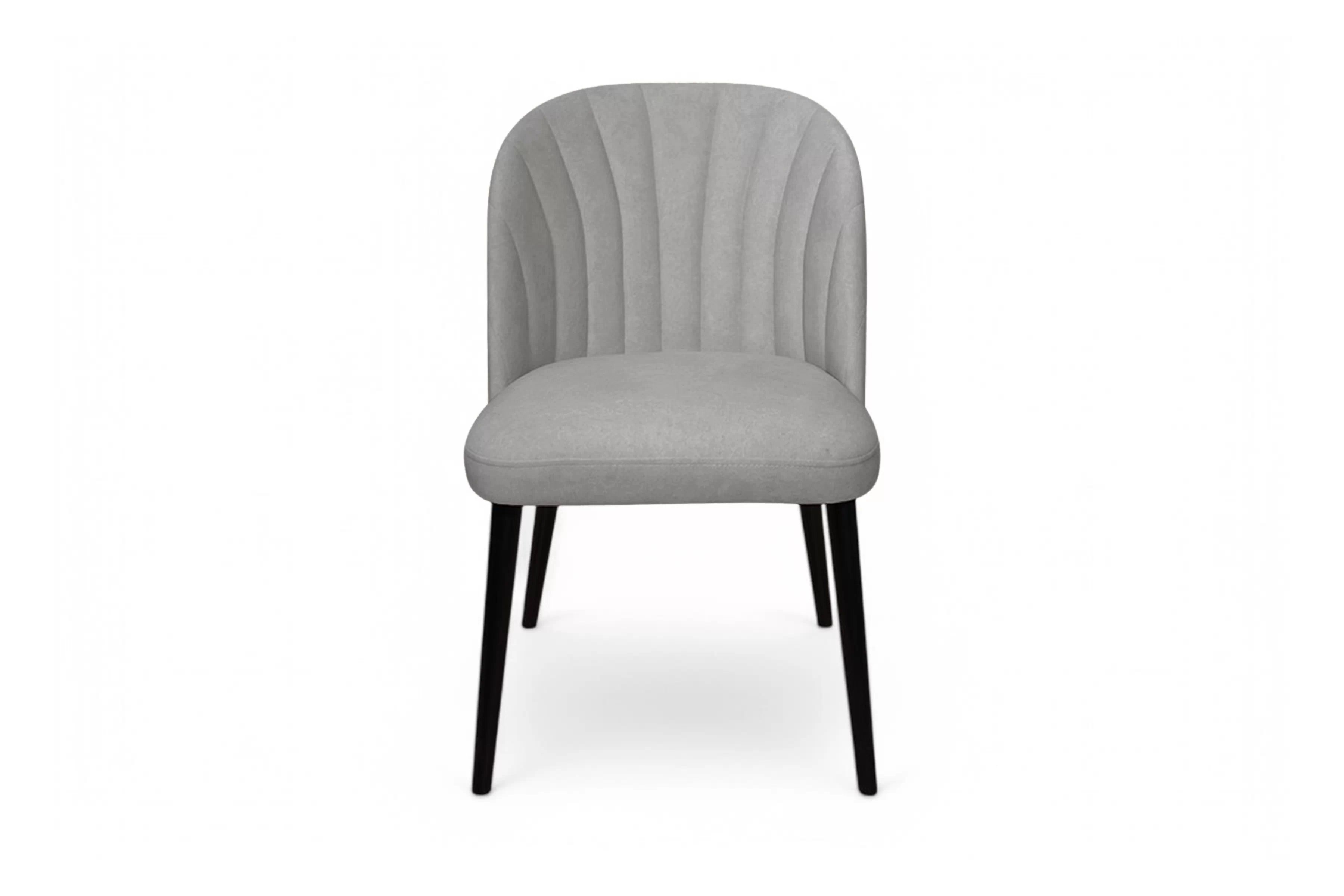 Jedálenské kreslo Azarro 2 - sivý ľahkočistiteľný zamat Cloud 83 / čierna Stolička drevená Azarro 2 z tapicerowanym siedziskiem - šedý velúr Cloud 83 / čierny nožičky