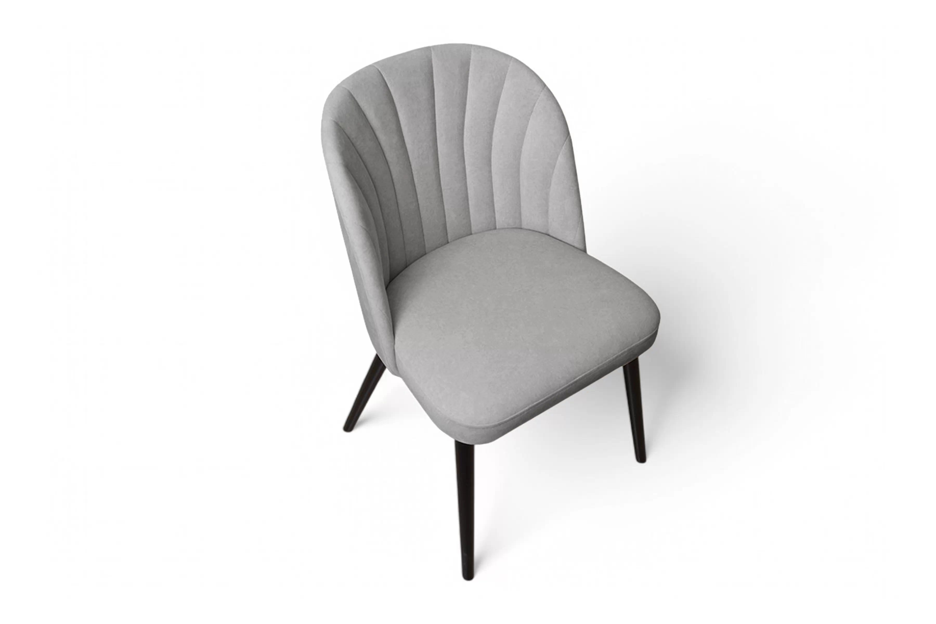 Jedálenské kreslo Azarro 2 - sivý ľahkočistiteľný zamat Cloud 83 / čierna Stolička drevená Azarro 2 z tapicerowanym siedziskiem - šedý velúr Cloud 83 / čierny nožičky