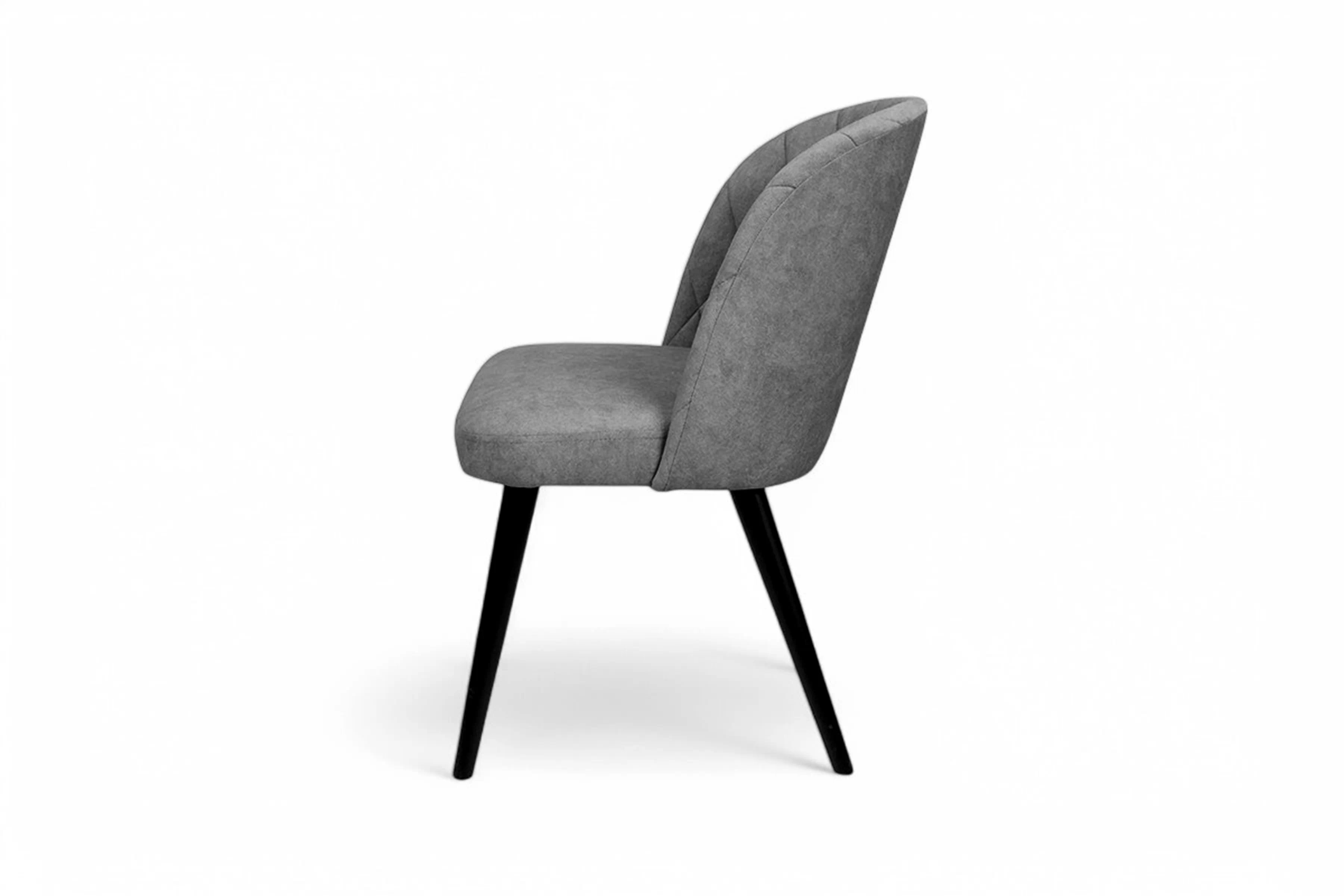 Jedálenské kreslo Azarro - tmavosivý zamat Zetta 303 / čierna Stolička drevená Azarro z tapicerowanym siedziskiem - Tmavý šedý velúr Zetta 303 / čierny nožičky