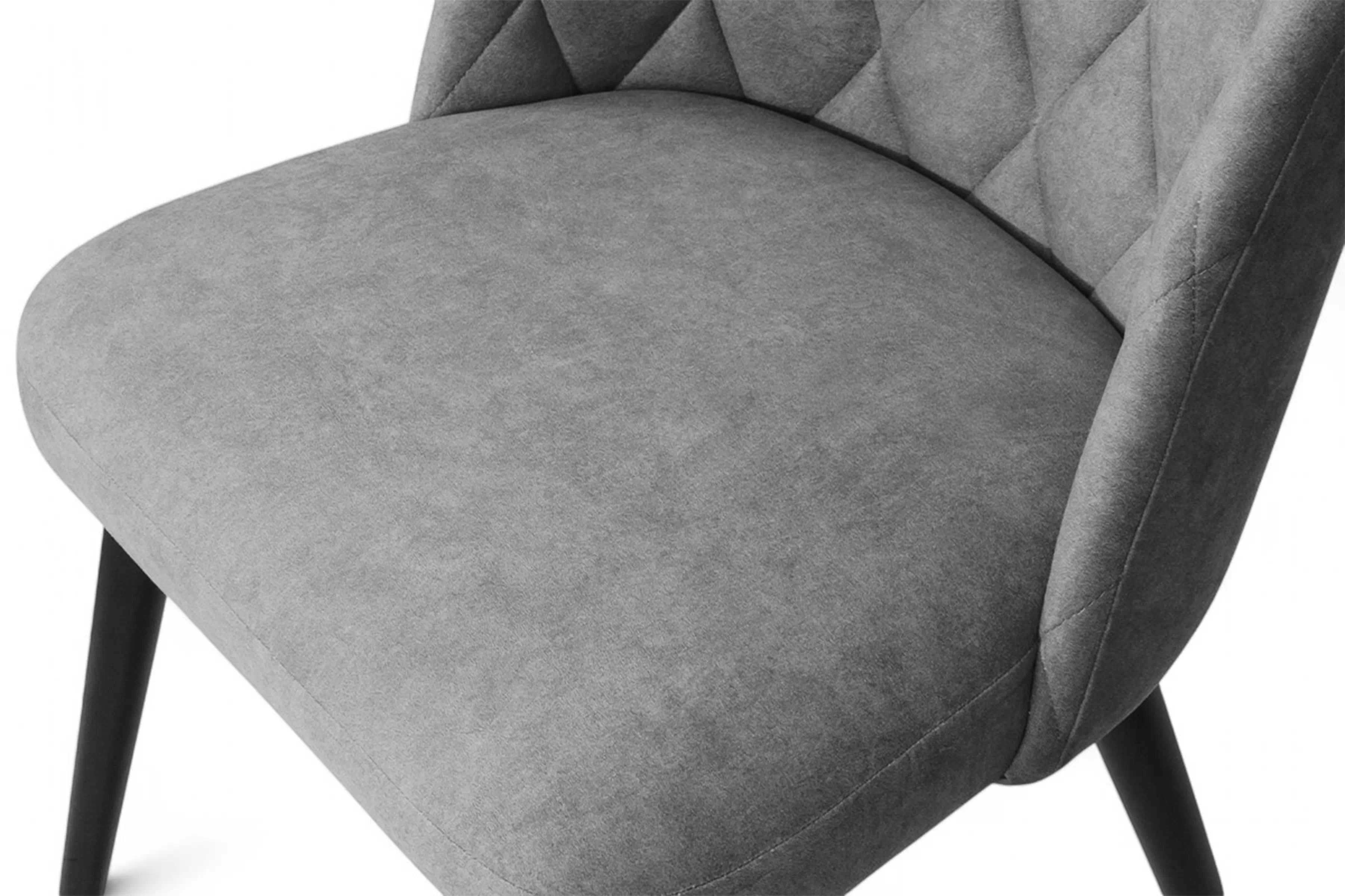 Jedálenské kreslo Azarro - tmavosivý zamat Zetta 303 / čierna Stolička drevená Azarro z tapicerowanym siedziskiem - Tmavý šedý velúr Zetta 303 / čierny nožičky