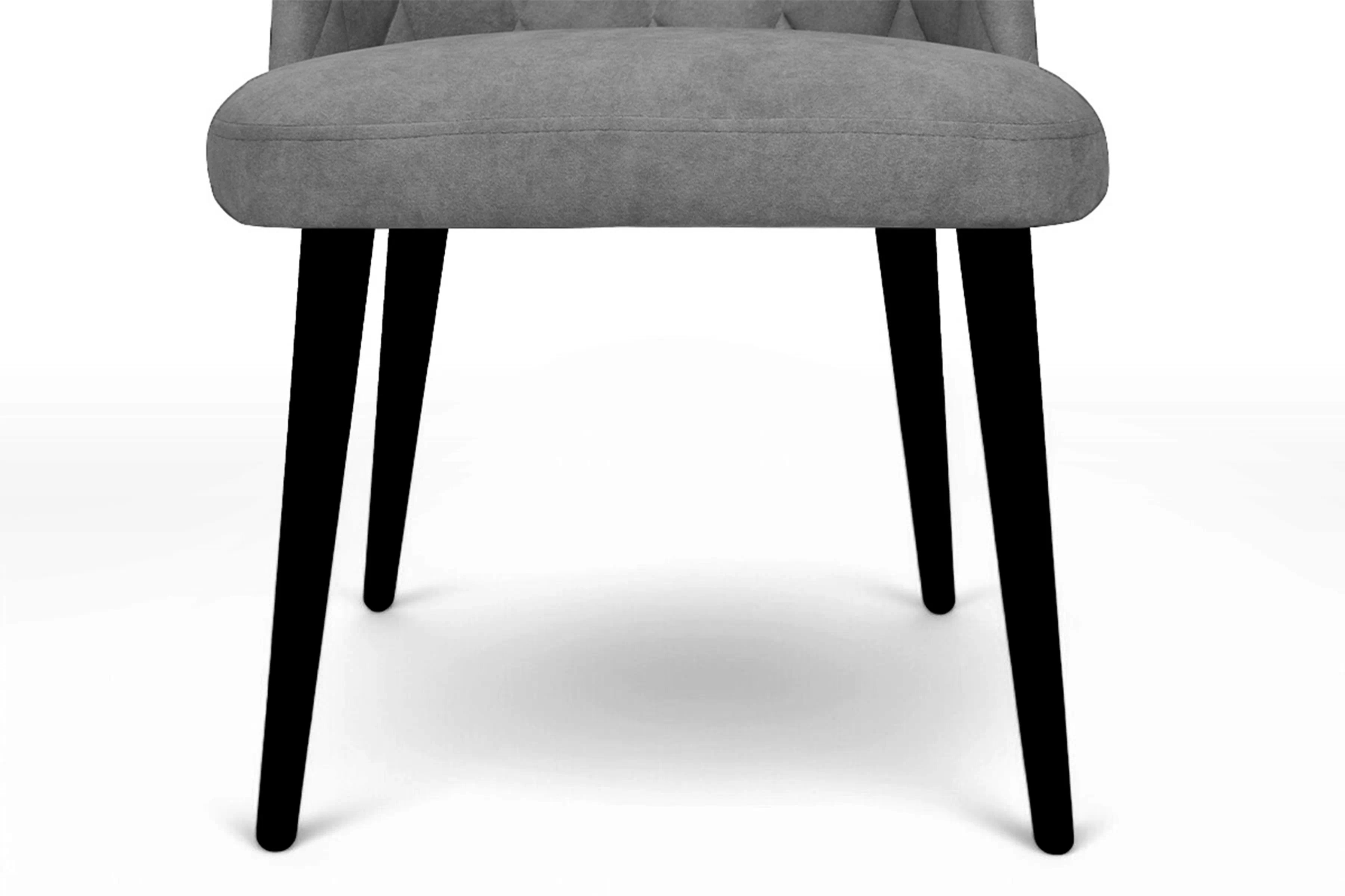 Jedálenské kreslo Azarro - tmavosivý zamat Zetta 303 / čierna Stolička drevená Azarro z tapicerowanym siedziskiem - Tmavý šedý velúr Zetta 303 / čierny nožičky