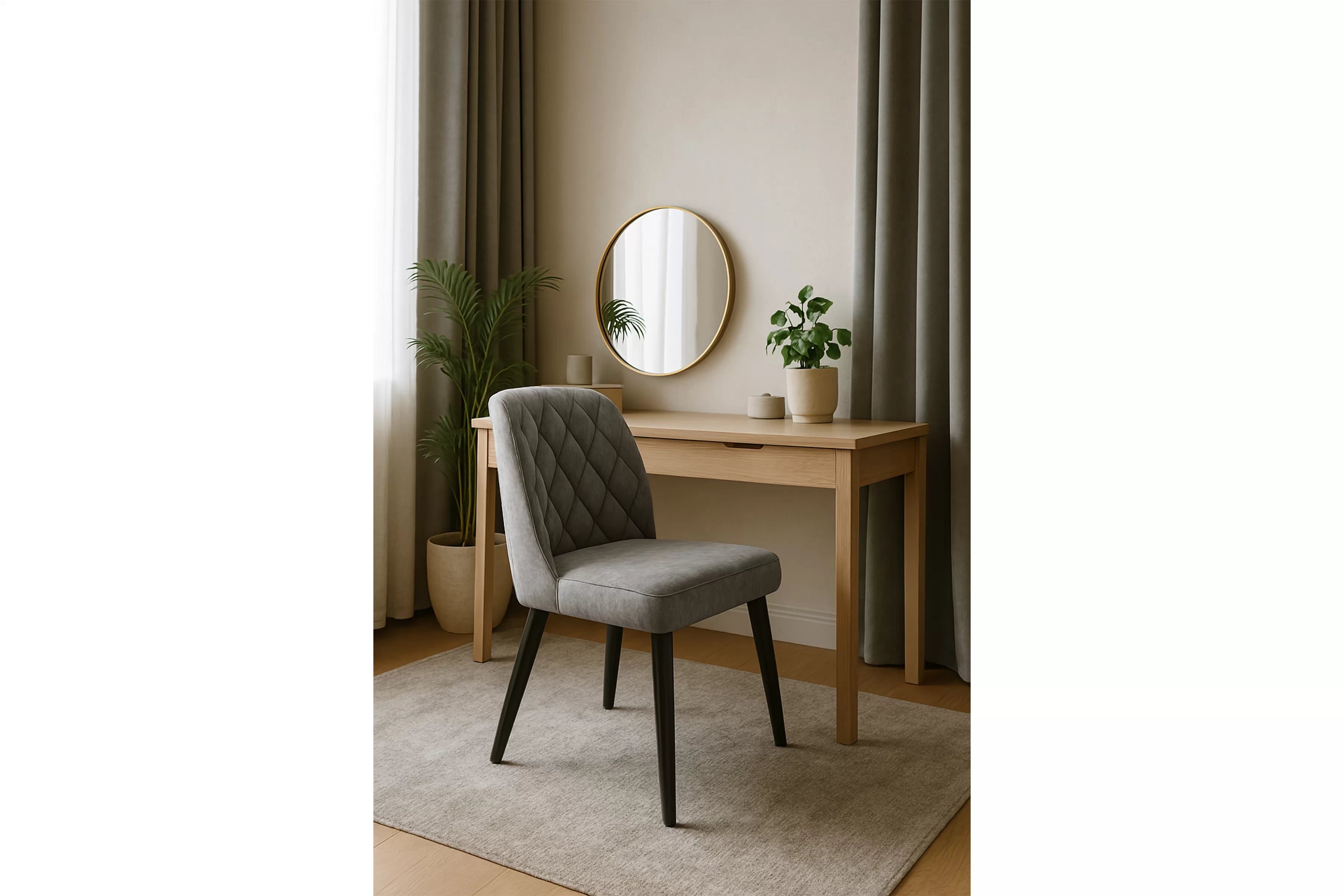 Jedálenské kreslo Azarro - tmavosivý zamat Zetta 303 / čierna Stolička drevená Azarro z tapicerowanym siedziskiem - Tmavý šedý velúr Zetta 303 / čierny nožičky