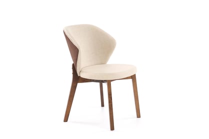 Dřevěná židle Elora s čalouněným sedákem - béžová / ořech židle dřevěná Elora s čalouněným sedákem - bezowe /ořech