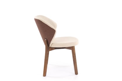 Dřevěná židle Elora s čalouněným sedákem - béžová / ořech židle dřevěná Elora s čalouněným sedákem - bezowe /ořech