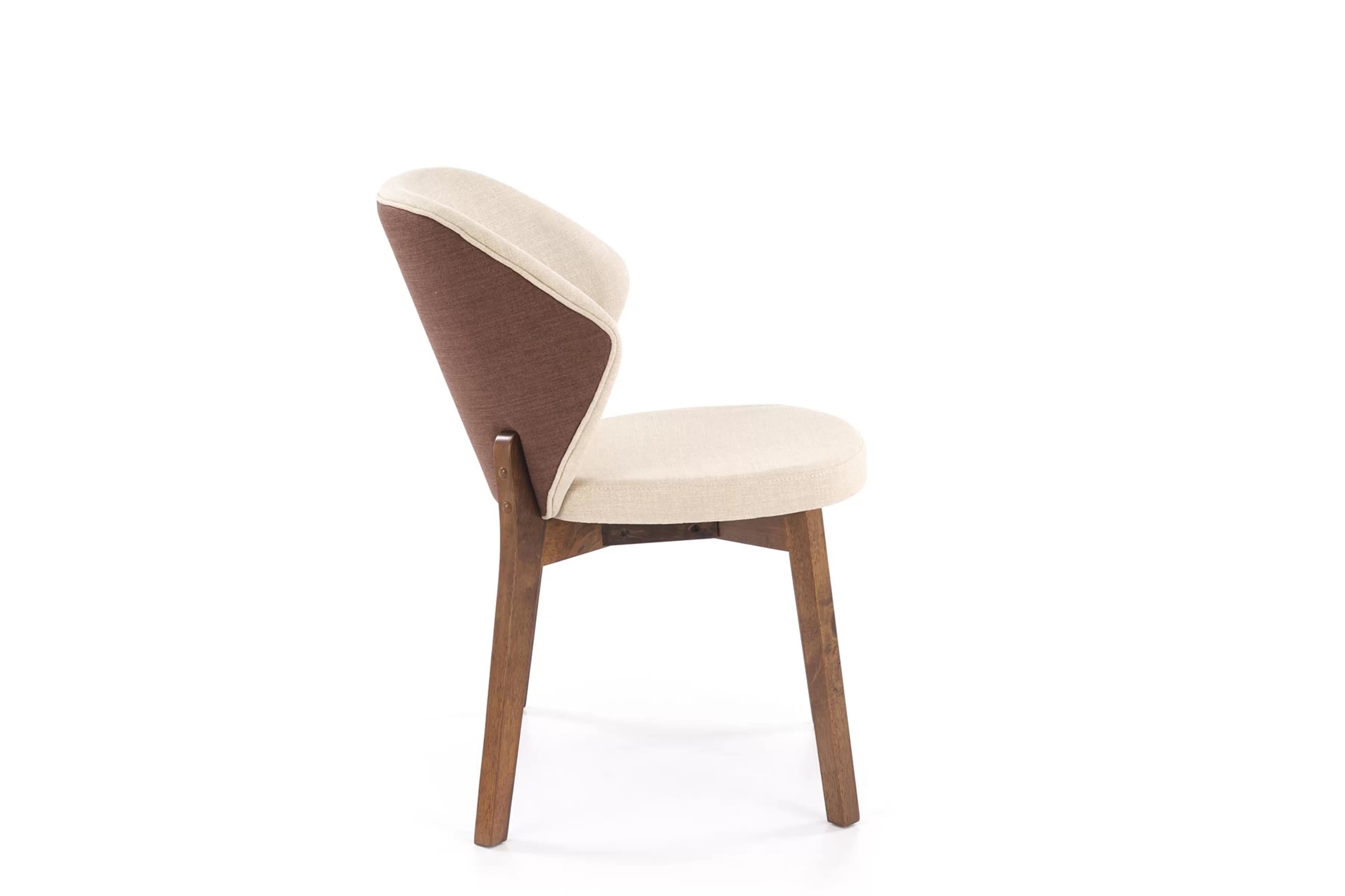 Dřevěná židle Elora s čalouněným sedákem - béžová / ořech židle dřevěná Elora s čalouněným sedákem - bezowe /ořech