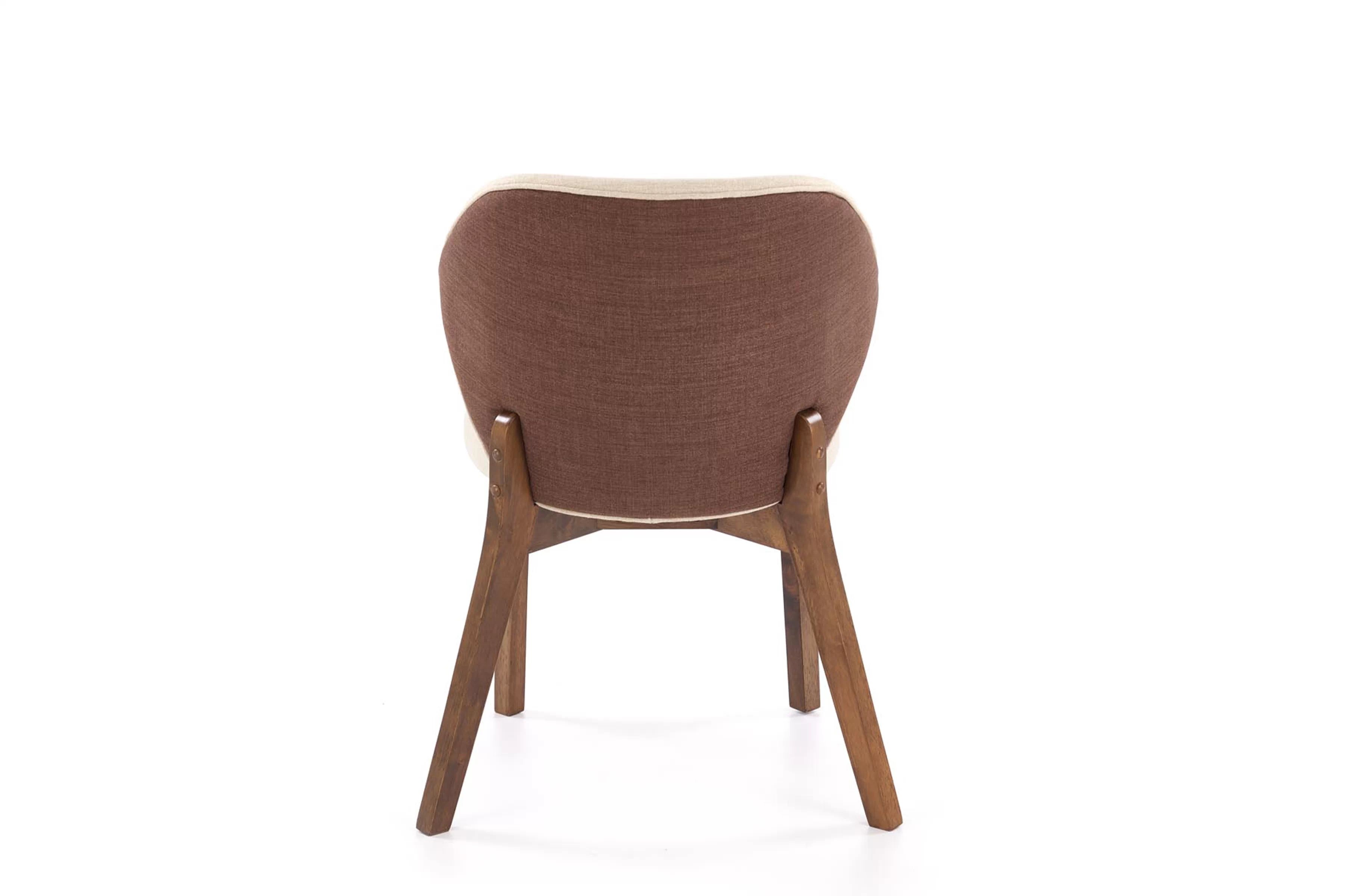 Dřevěná židle Elora s čalouněným sedákem - béžová / ořech židle dřevěná Elora s čalouněným sedákem - bezowe /ořech