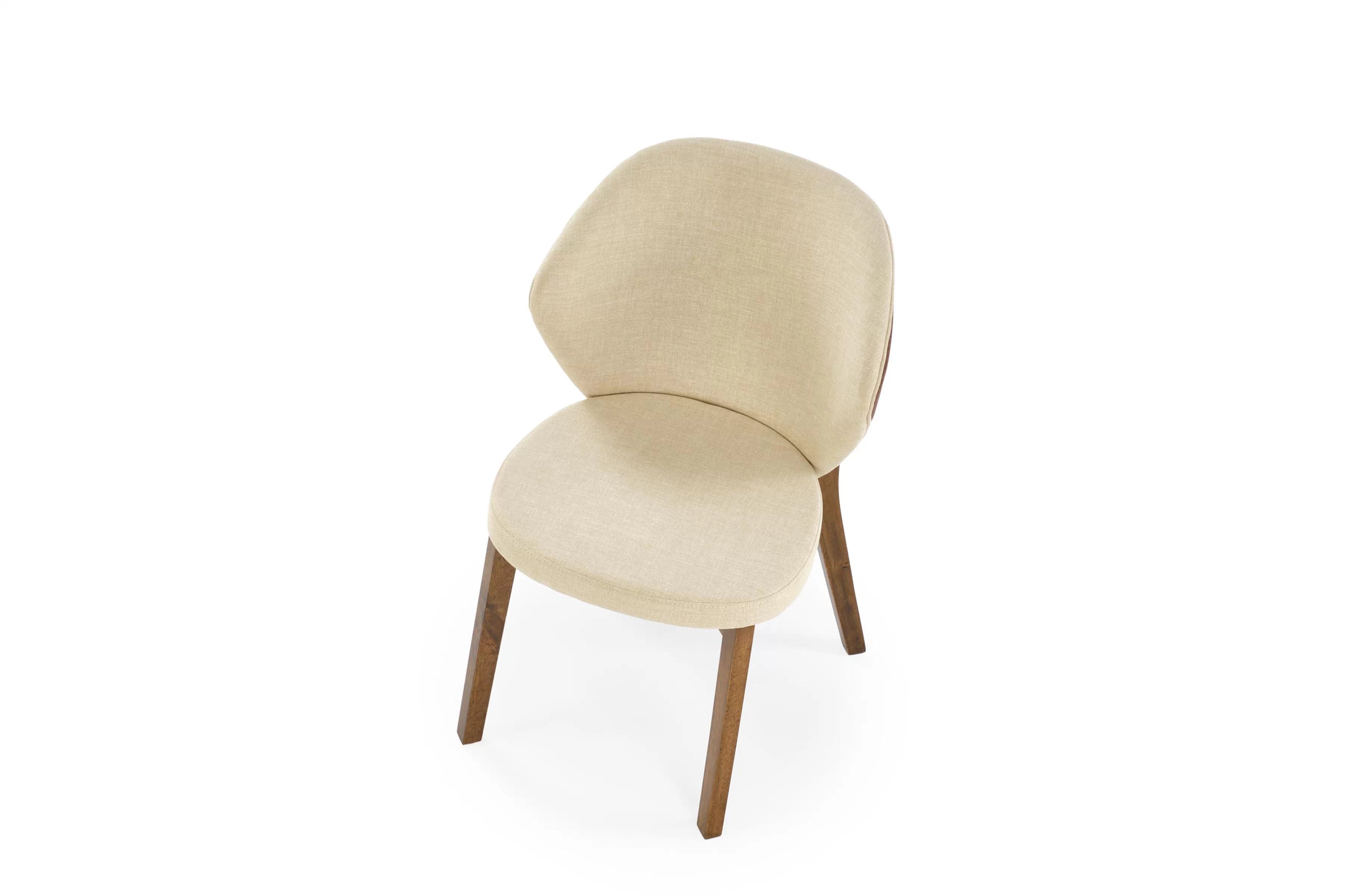 Dřevěná židle Elora s čalouněným sedákem - béžová / ořech židle dřevěná Elora s čalouněným sedákem - bezowe /ořech