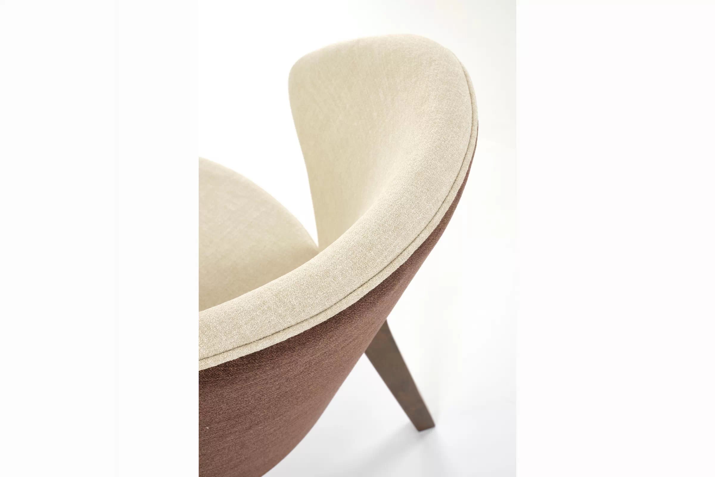 Dřevěná židle Elora s čalouněným sedákem - béžová / ořech židle dřevěná Elora s čalouněným sedákem - bezowe /ořech