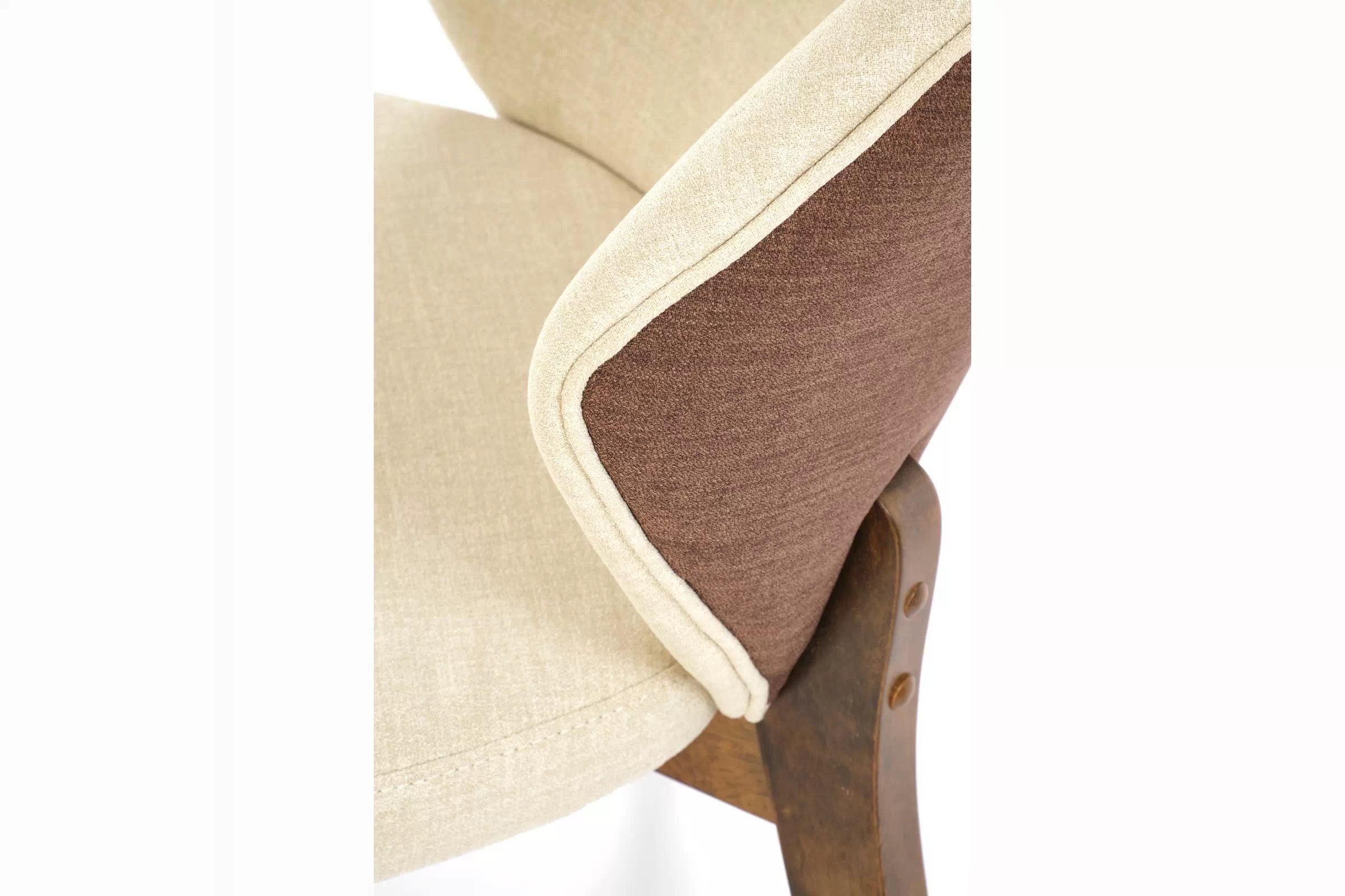 Dřevěná židle Elora s čalouněným sedákem - béžová / ořech židle dřevěná Elora s čalouněným sedákem - bezowe /ořech