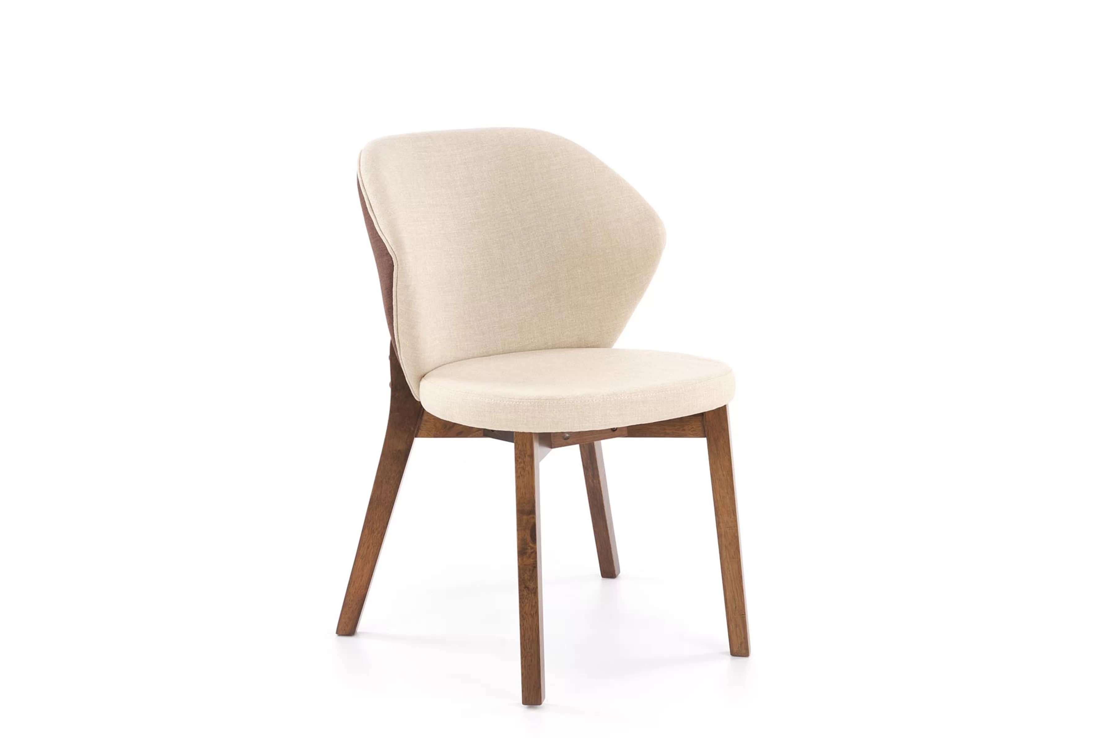 Dřevěná židle Elora s čalouněným sedákem - béžová / ořech židle dřevěná Elora s čalouněným sedákem - bezowe /ořech