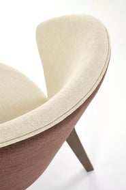 Dřevěná židle Elora s čalouněným sedákem - béžová / ořech židle dřevěná elora s čalouněným sedákem - bezowe /ořech