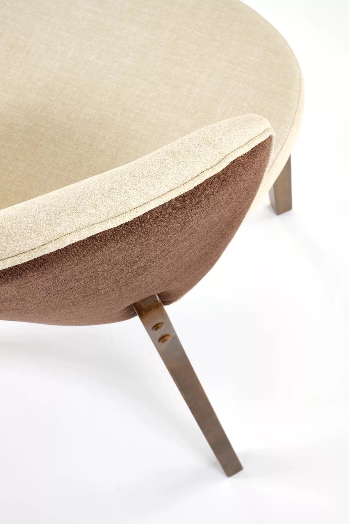 Dřevěná židle Elora s čalouněným sedákem - béžová / ořech židle dřevěná elora s čalouněným sedákem - bezowe /ořech