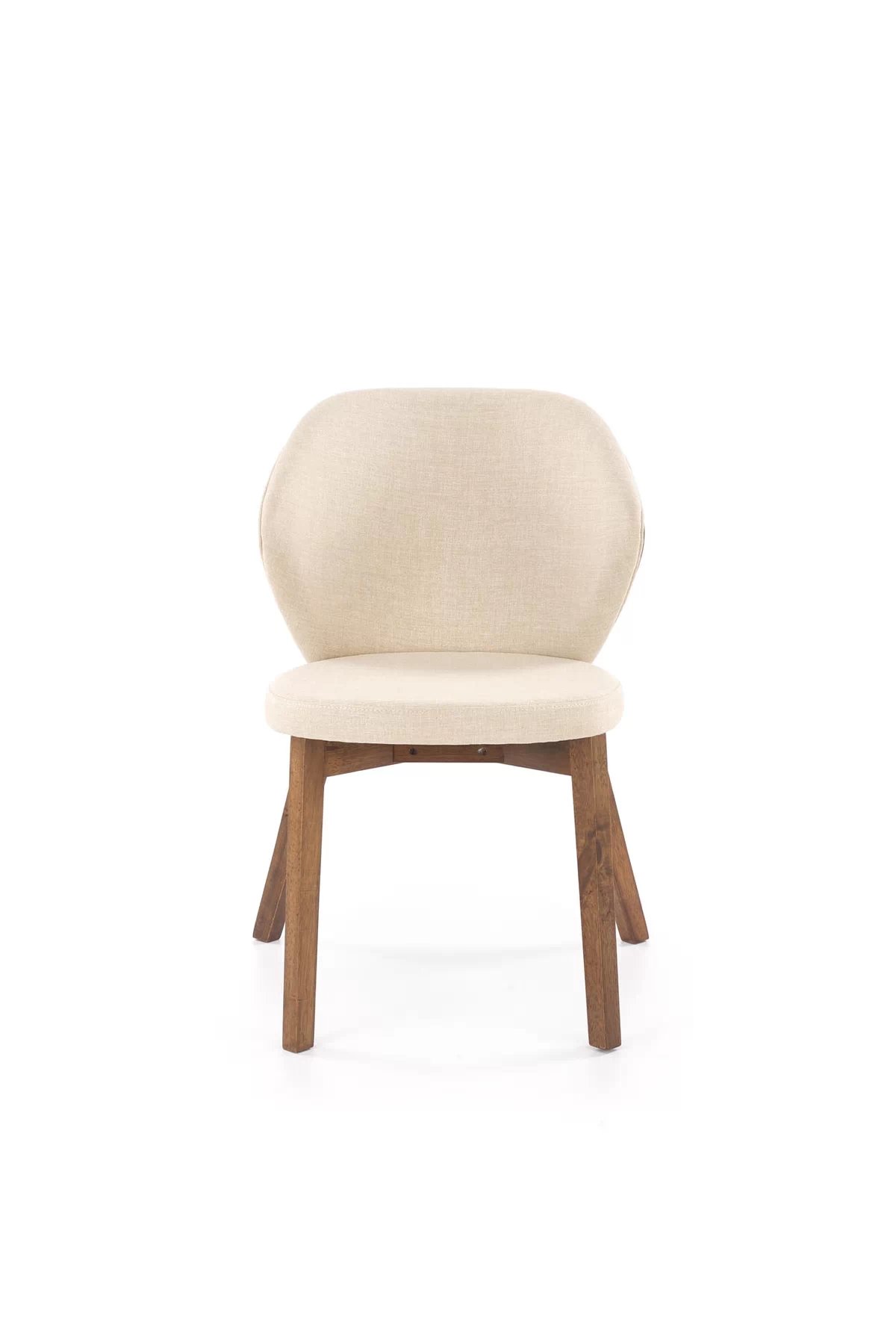 Dřevěná židle Elora s čalouněným sedákem - béžová / ořech židle dřevěná elora s čalouněným sedákem - bezowe /ořech