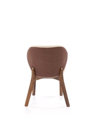 Dřevěná židle Elora s čalouněným sedákem - béžová / ořech židle dřevěná elora s čalouněným sedákem - bezowe /ořech