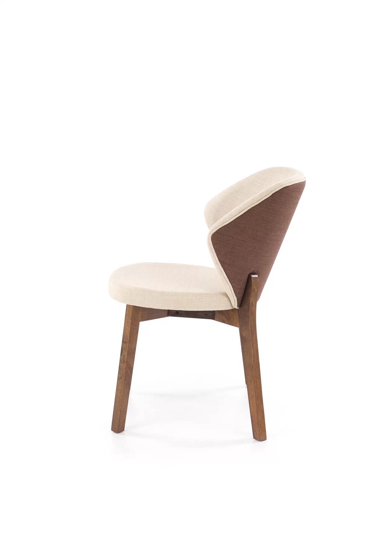 Dřevěná židle Elora s čalouněným sedákem - béžová / ořech židle dřevěná elora s čalouněným sedákem - bezowe /ořech