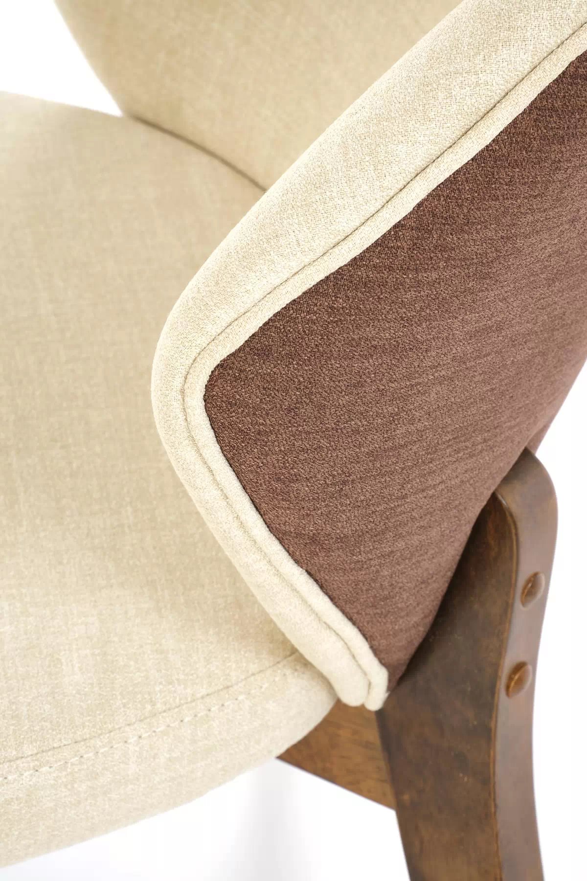 Dřevěná židle Elora s čalouněným sedákem - béžová / ořech židle dřevěná elora s čalouněným sedákem - bezowe /ořech