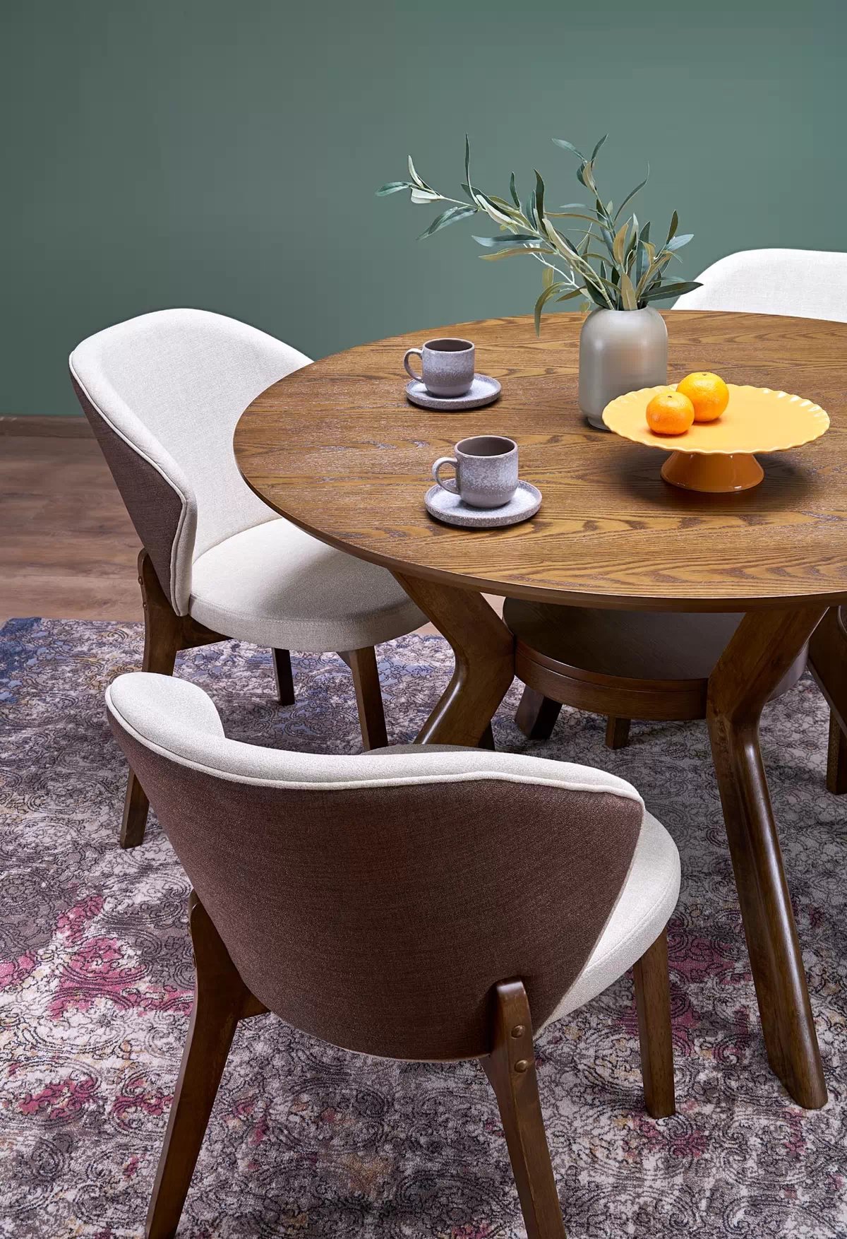 Dřevěná židle Elora s čalouněným sedákem - béžová / ořech židle dřevěná elora s čalouněným sedákem - bezowe /ořech