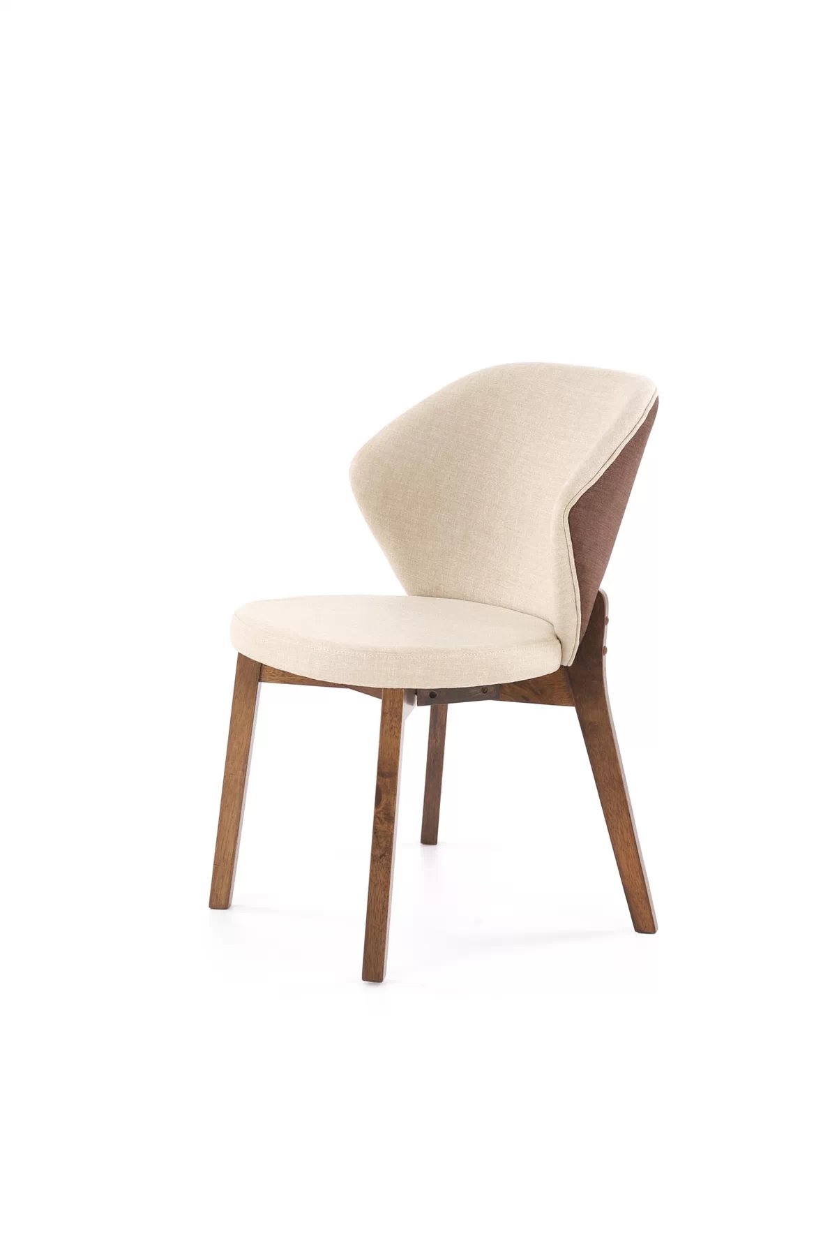 Dřevěná židle Elora s čalouněným sedákem - béžová / ořech židle dřevěná elora s čalouněným sedákem - bezowe /ořech