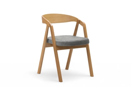 Jedálenská stolička Elvarin - sivá žinylka Wind 90 / dub lakovaný