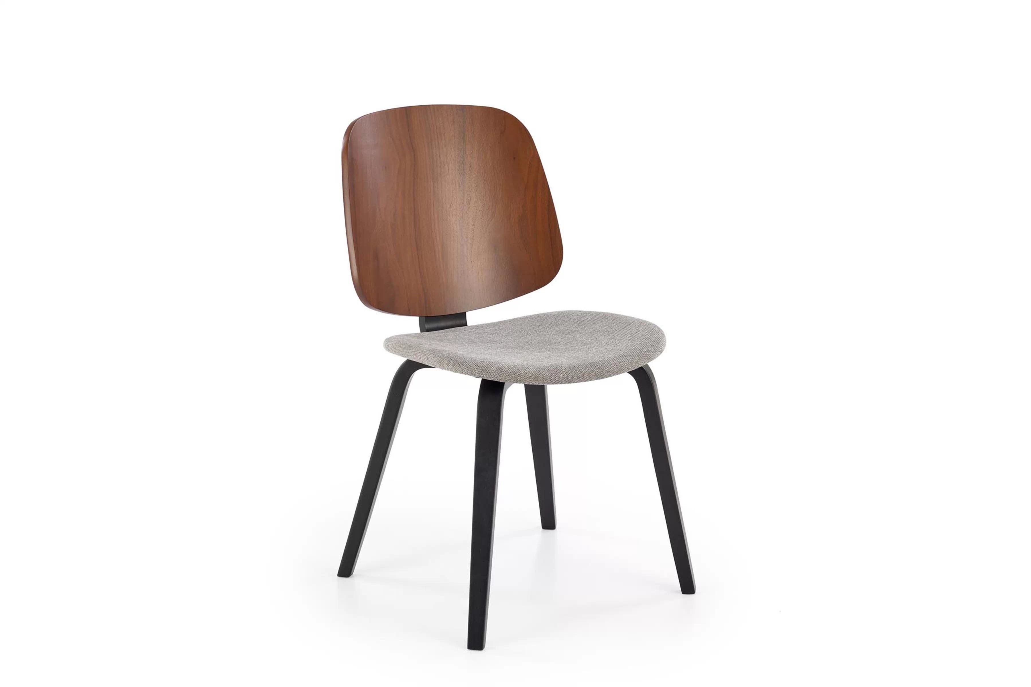 Jedálenská stolička K563 - Orech / sivá / Čierny Stolička drevená K563 - Orech / Popolový / Čierny