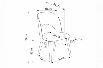 Drevená stolička Kera s čalúneným sedadlom - popol / dubové drevo Stolička drevená Kera z tapicerowanym siedziskiem - popol / Drevo debowe