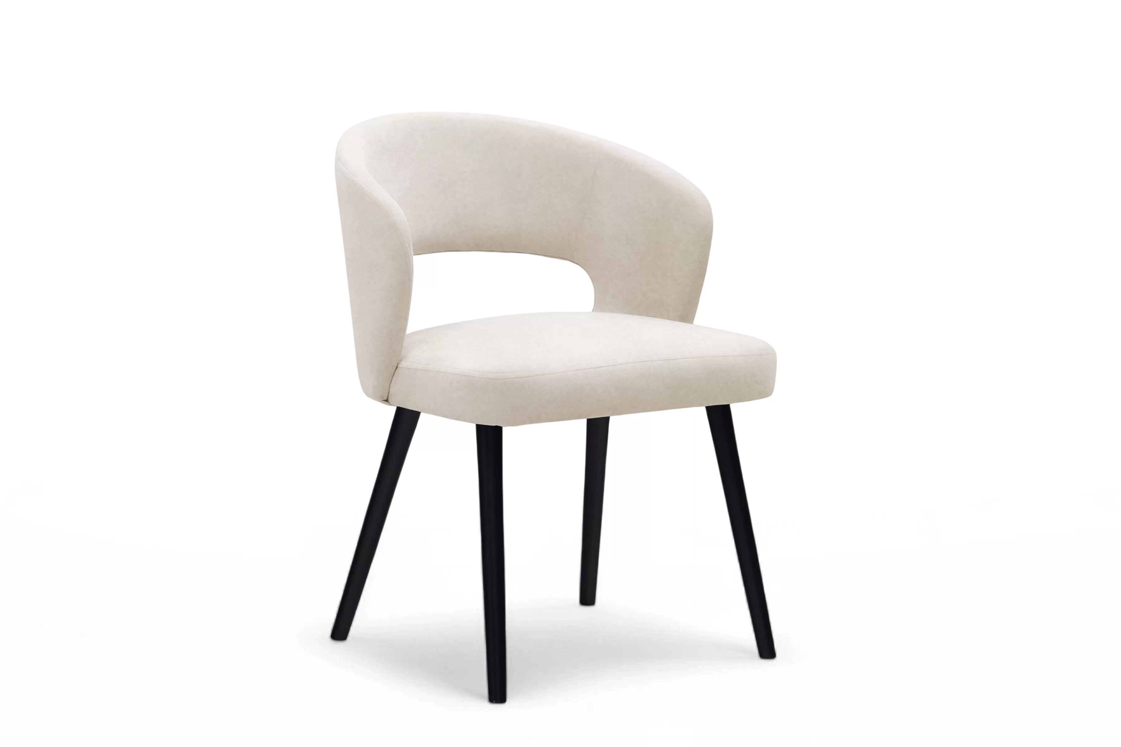 Dřevěná židle Luna - béžový snadnočistitelný samet Cloud 03 / černé nohy židle dřevěná Luna s čalouněným sedákem - béžová welwet latwoczyszczacy Cloud 03 / černé nožičky