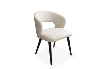 Jedálenské kreslo Luna - béžový ľahkočistiteľný zamat Cloud 03 / čierna