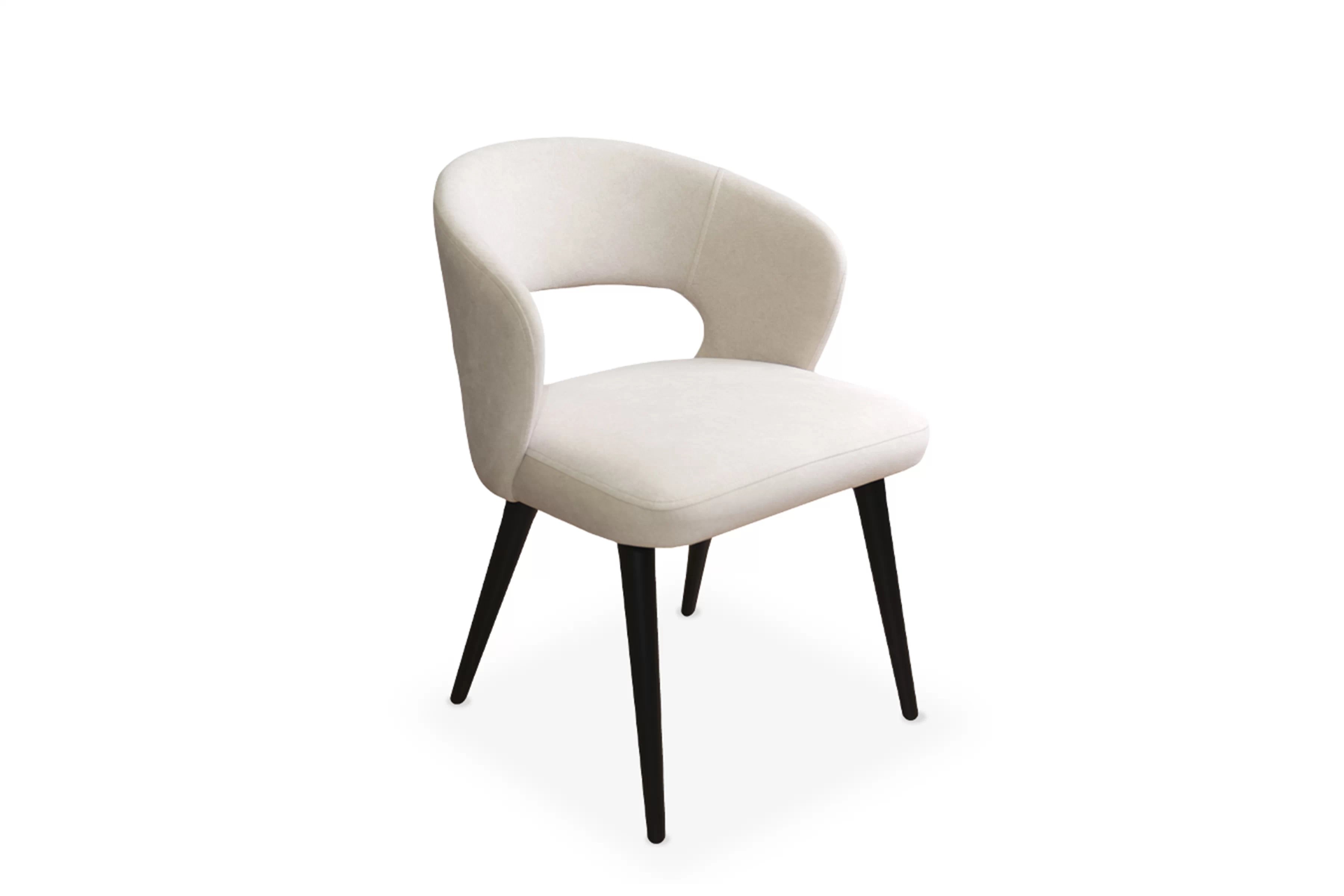 Jedálenské kreslo Luna - béžový ľahkočistiteľný zamat Cloud 03 / čierna Stolička drevená Luna z tapicerowanym siedziskiem - Béžová zamat ľahkočistiaci Cloud 03 / čierny nožičky