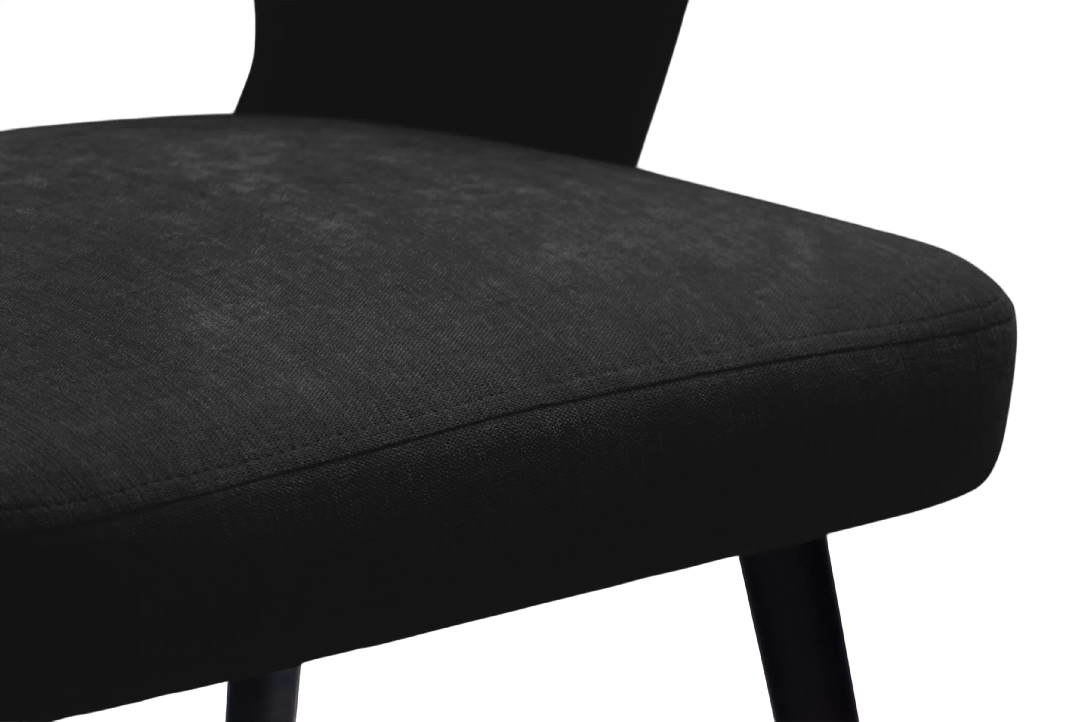 Jedálenské kreslo Luna - čierna žinylka Wind 99 / čierna Stolička drevená Luna z tapicerowanym siedziskiem - Čierny Wind 99 / čierny nožičky