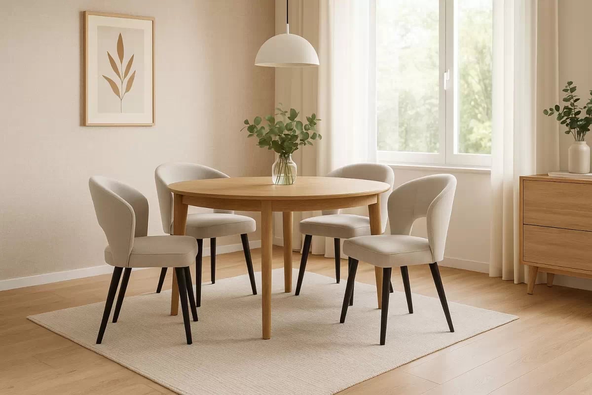 Jedálenské kreslo Luna - svetlosivý žinylka Wind 05 / čierna Stolička drevená Luna z tapicerowanym siedziskiem - svetlý šedý šenil Wind 05 / čierny nožičky