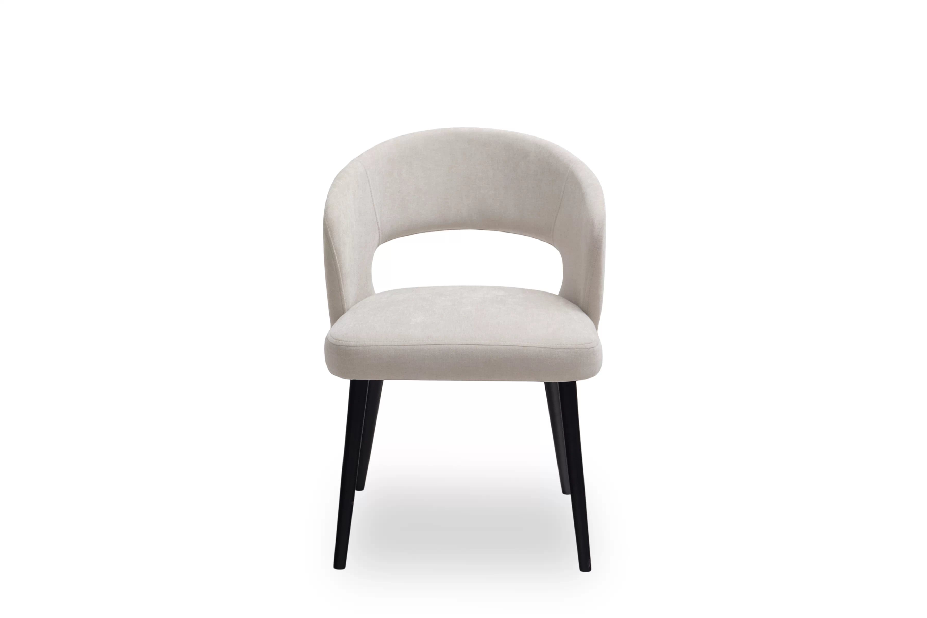 Jedálenské kreslo Luna - svetlosivý žinylka Wind 05 / čierna Stolička drevená Luna z tapicerowanym siedziskiem - svetlý šedý Wind 05 / čierny nožičky