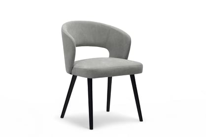 Jedálenská kreslo Luna - sivá žinylka Wind 90 / čierna