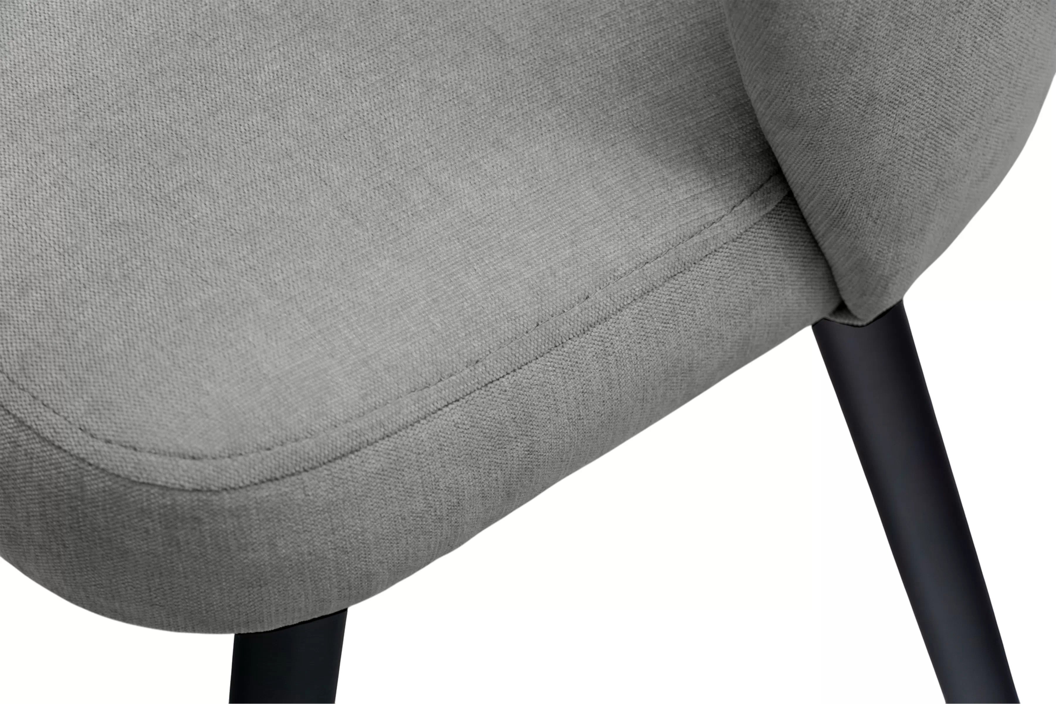 Jedálenská kreslo Luna - sivá žinylka Wind 90 / čierna Stolička drevená Luna z tapicerowanym siedziskiem - šedý Wind 90 / čierny nožičky