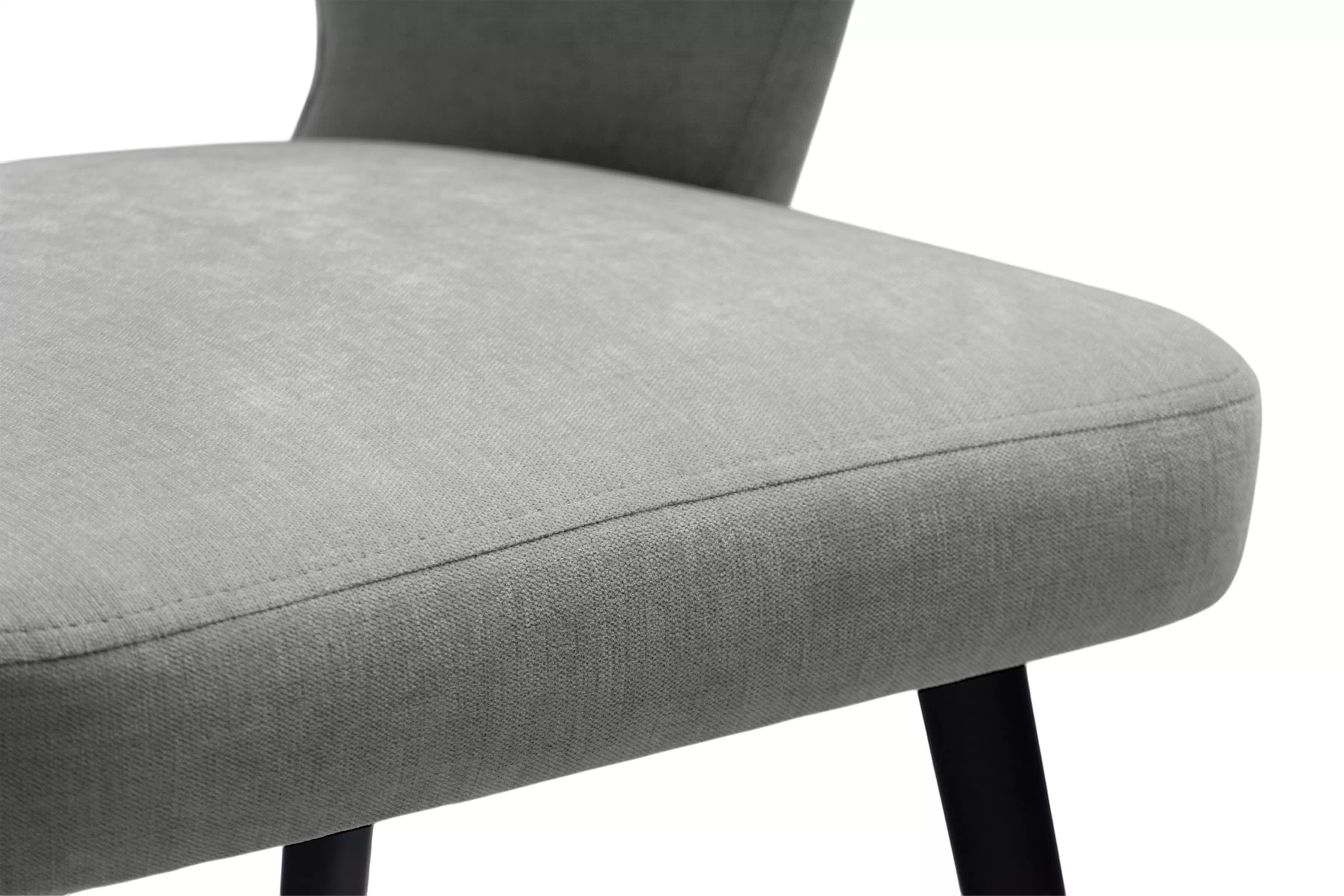 Jedálenská kreslo Luna - sivá žinylka Wind 90 / čierna Stolička drevená Luna z tapicerowanym siedziskiem - šedý Wind 90 / čierny nožičky