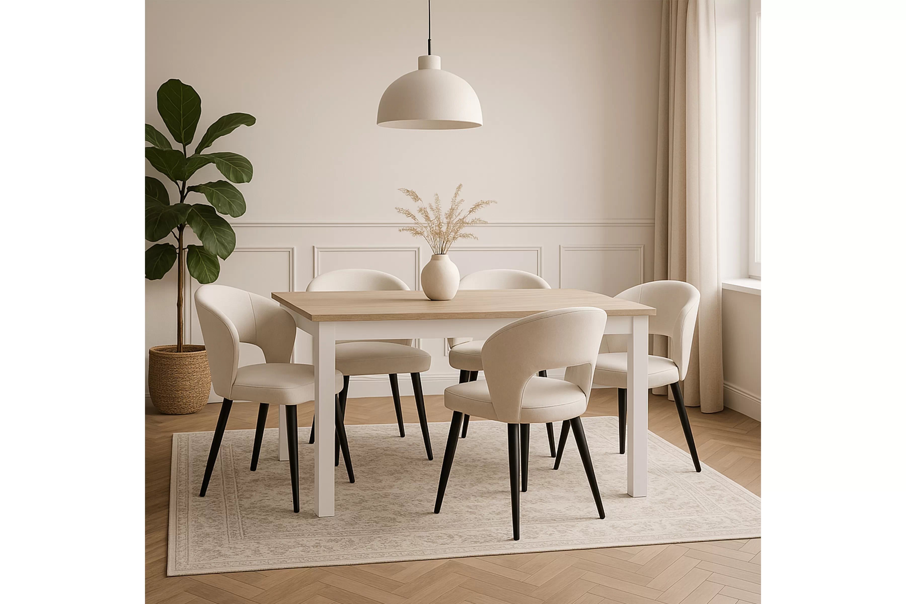 Jedálenské kreslo Luna Stolička drevená Luna z tapicerowanym siedziskiem