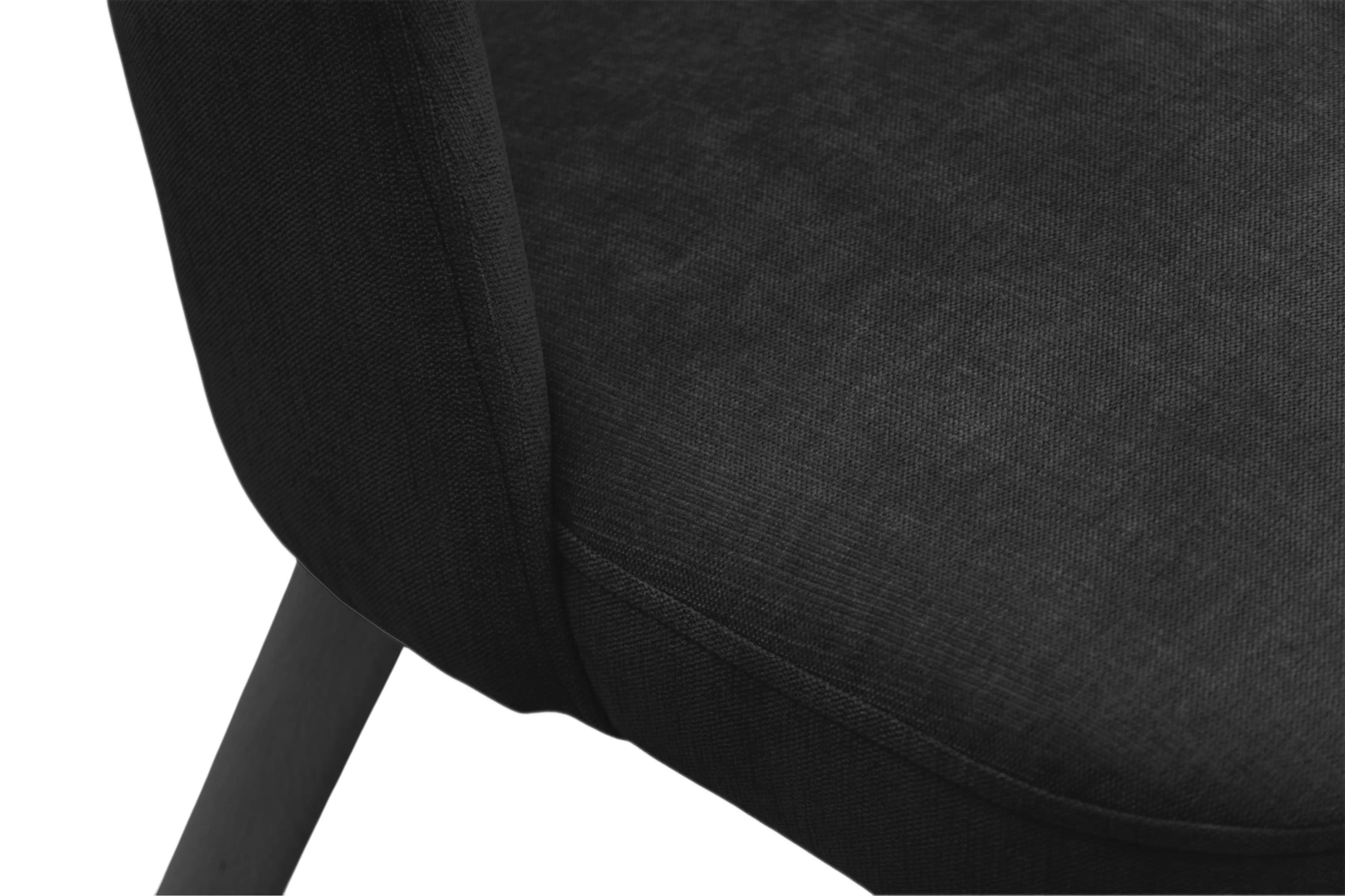 Dřevěná židle Luvaro s čalouněným sedákem – černý šenil Wind 99 / černé nožky židle dřevěná Luvaro s čalouněným sedákem - černá šenil Wind 99 / Nohy černá